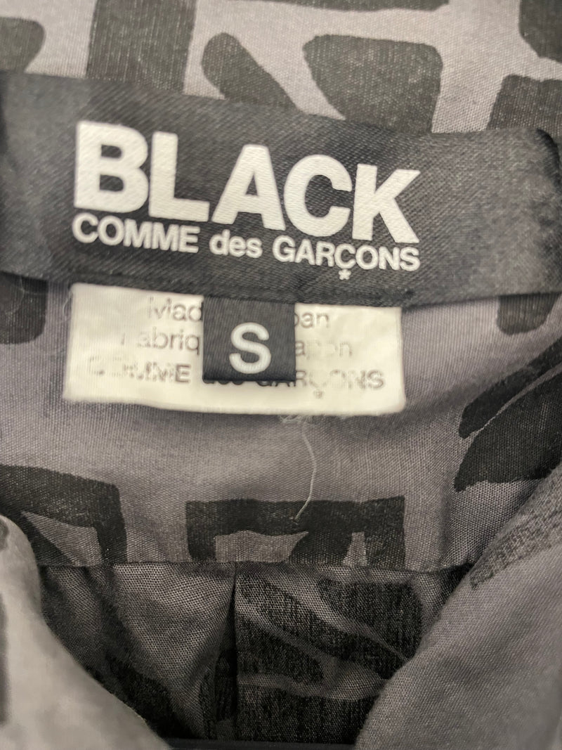 BLACK COMME des GARCONS///LS Shirt/S/Cotton/BLK//All Over Print/M [Designers] Essentials/