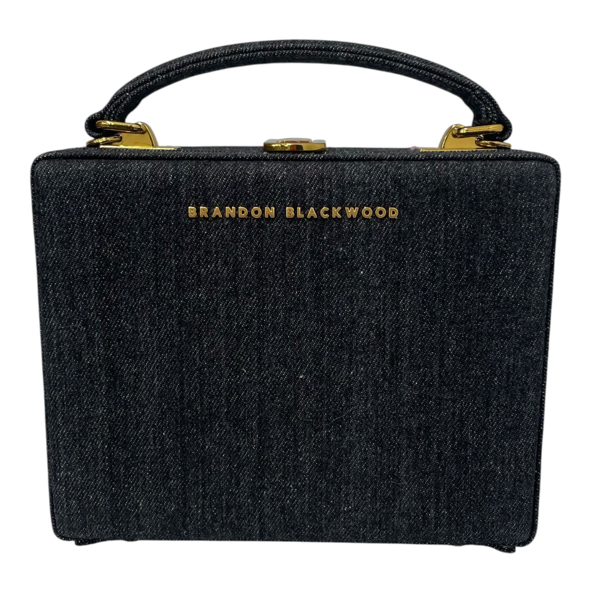 BRANDON BLACKWOOD/Cross Body Bag/Cotton/BLK/denim square crossbody bag view 1