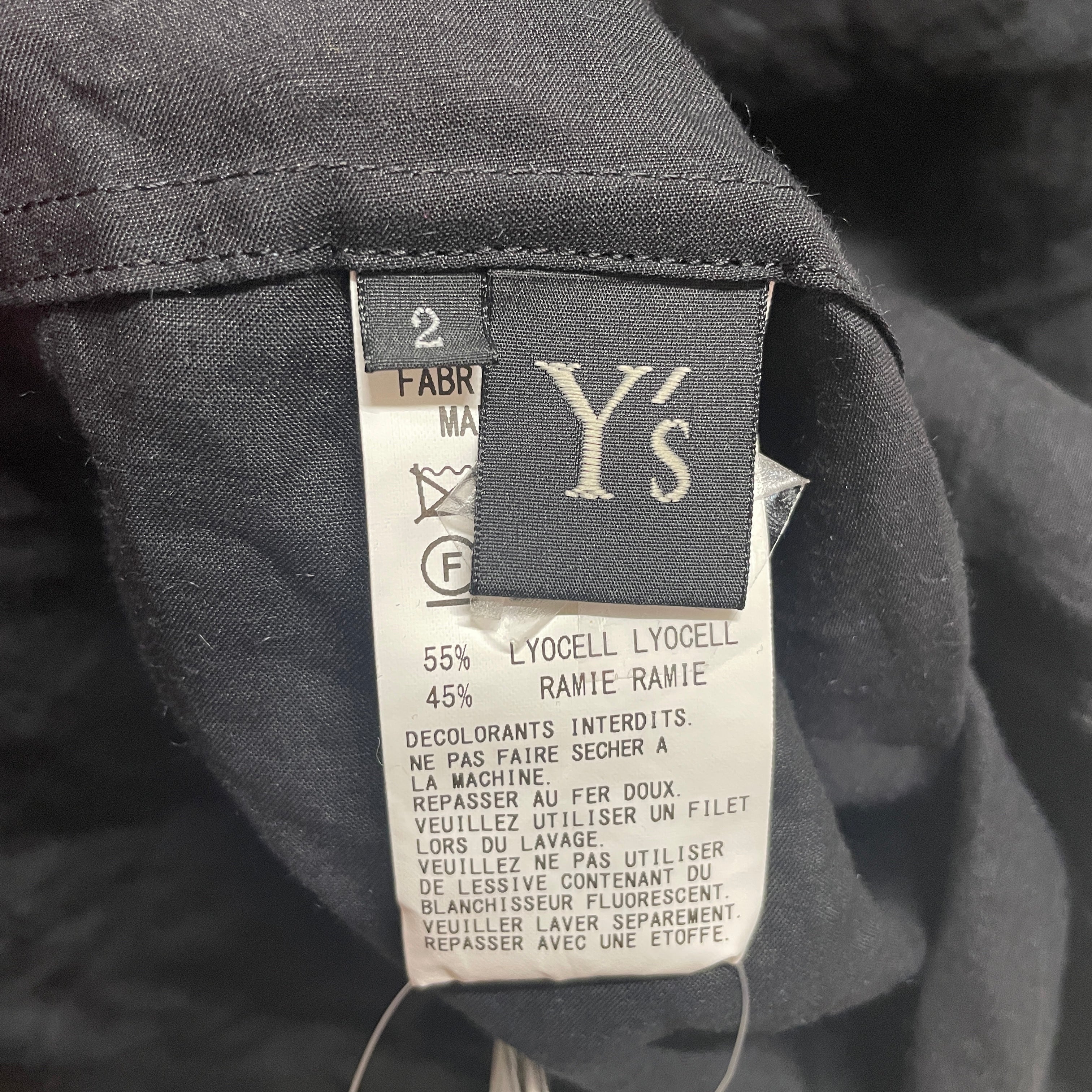 Y's/SS Blouse/2/Cotton/BLK/WIDE NECK view 3