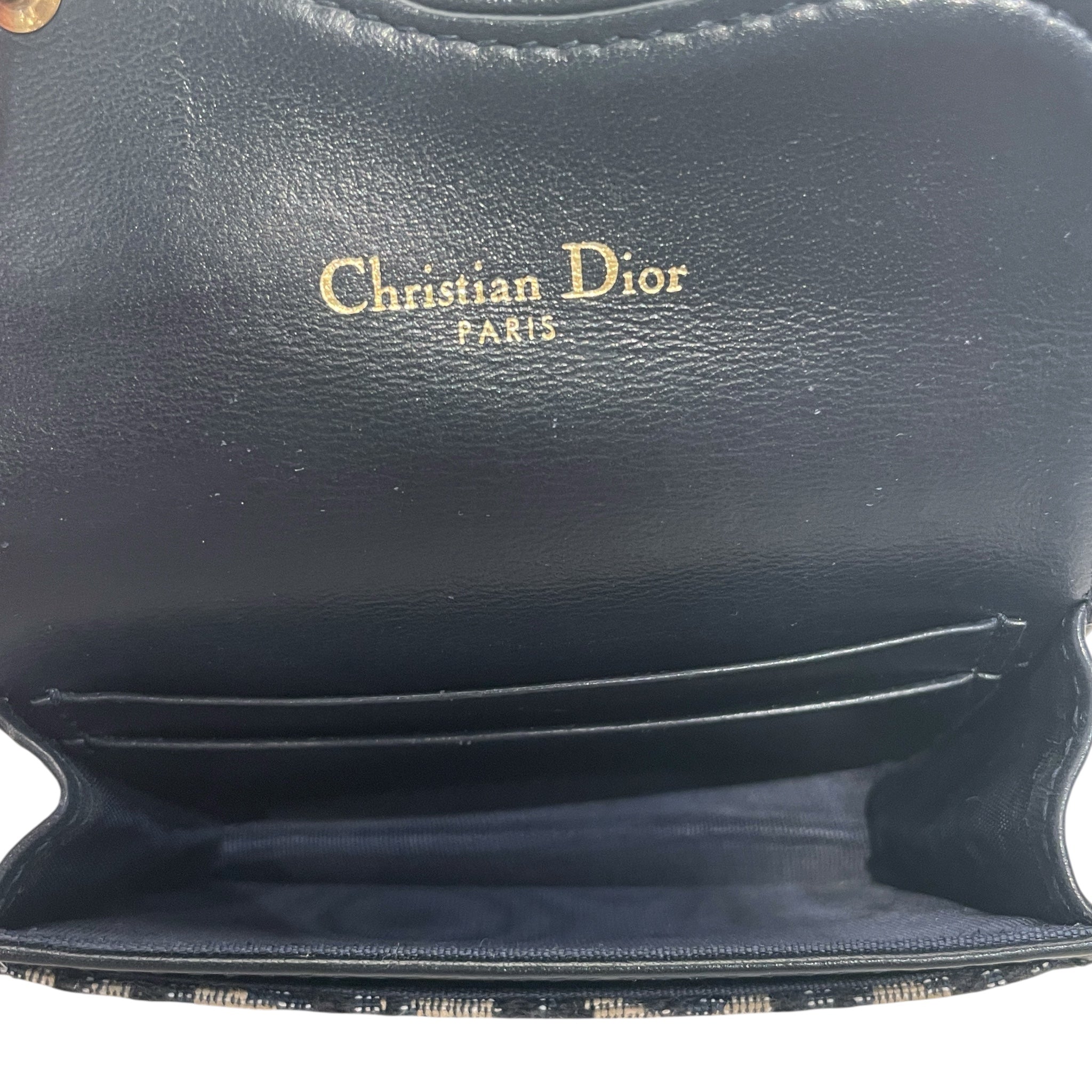 Christian Dior/Coin Wallet/Monogram/Cotton/BLU/L's/saddle bloom card holder view 5