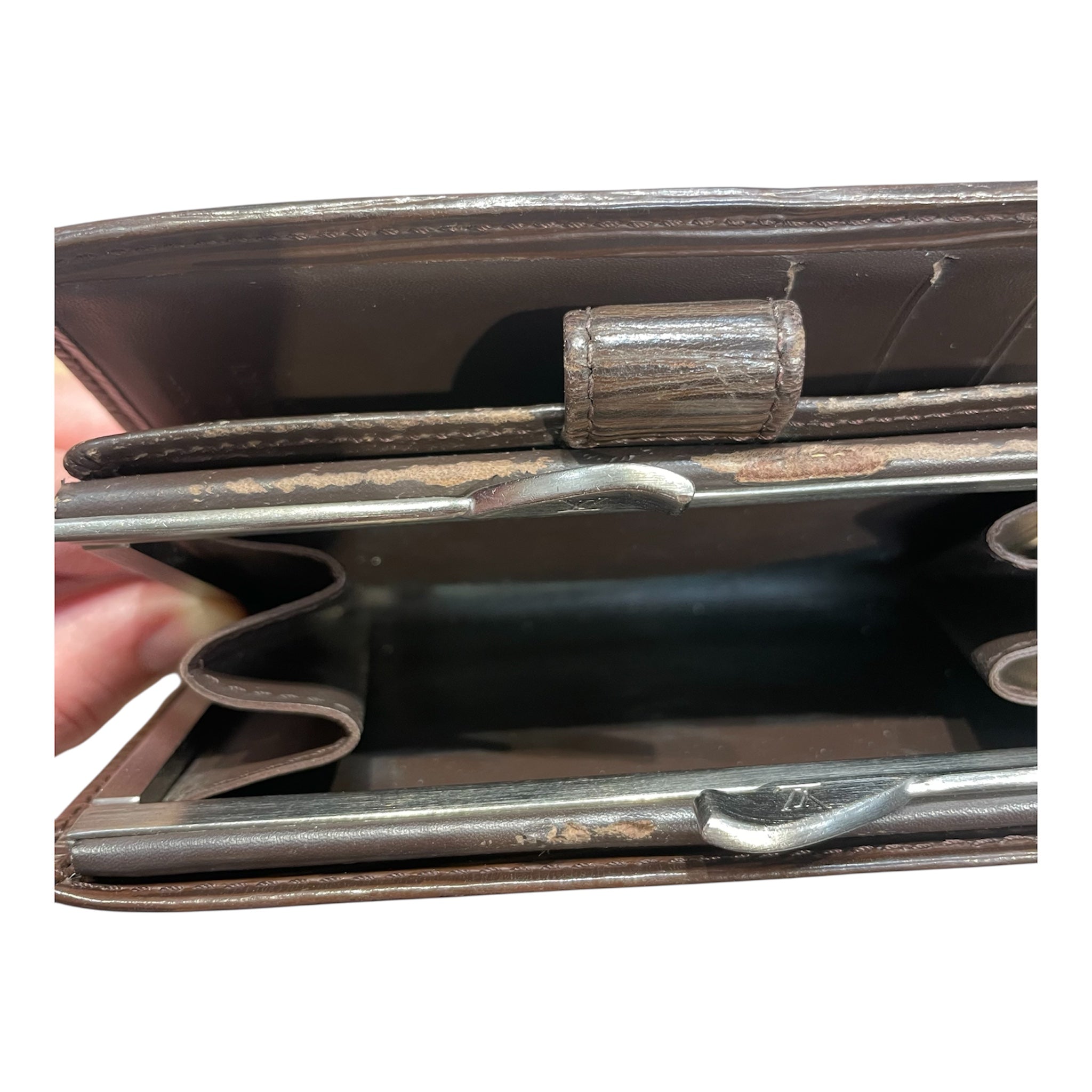 LOUIS VUITTON/Bifold Wallet/Leather/BRW/clasp epileather view 8