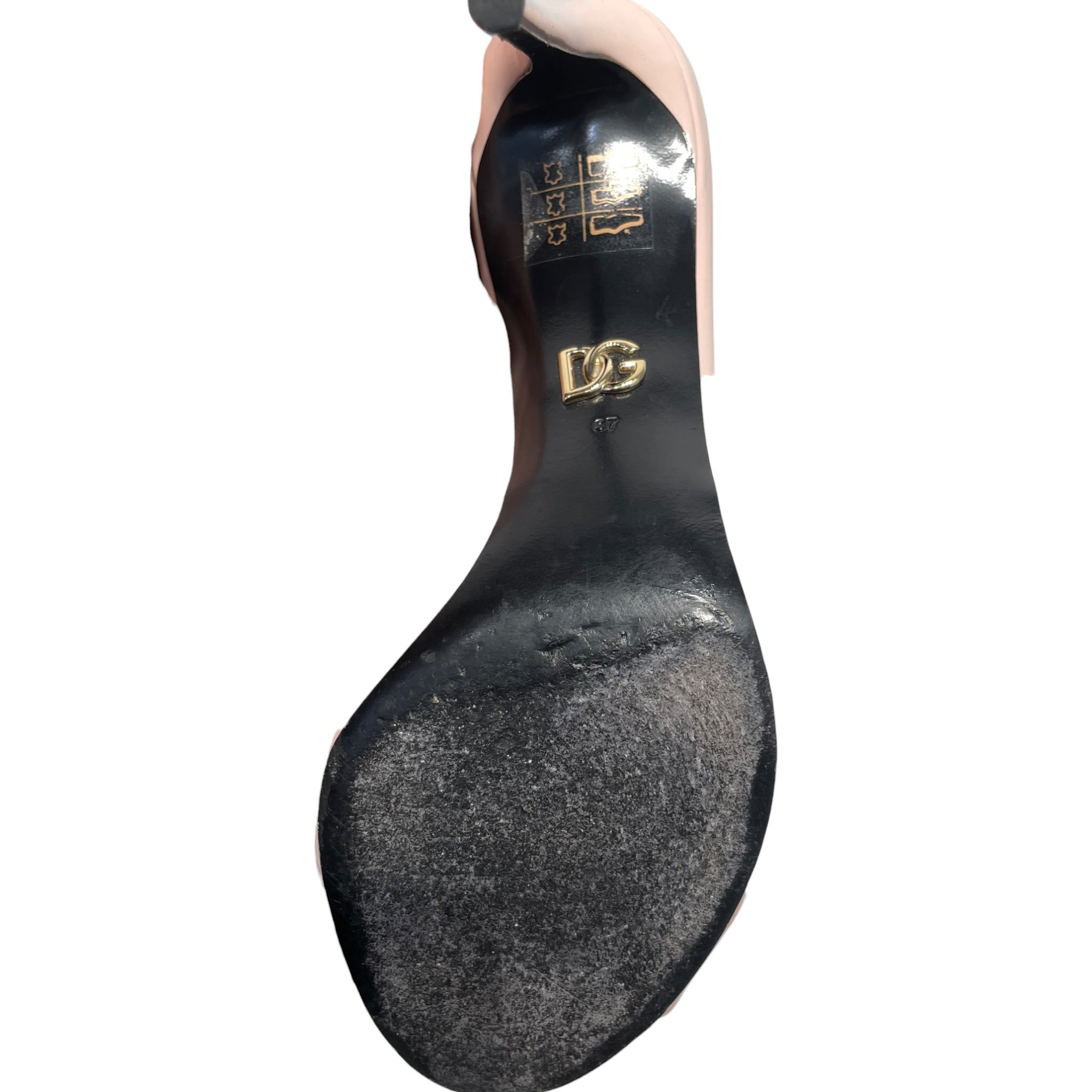 DOLCE&GABBANA/Heels/EU 37/Leather/PNK/PEEP TOE GOLD DG view 9