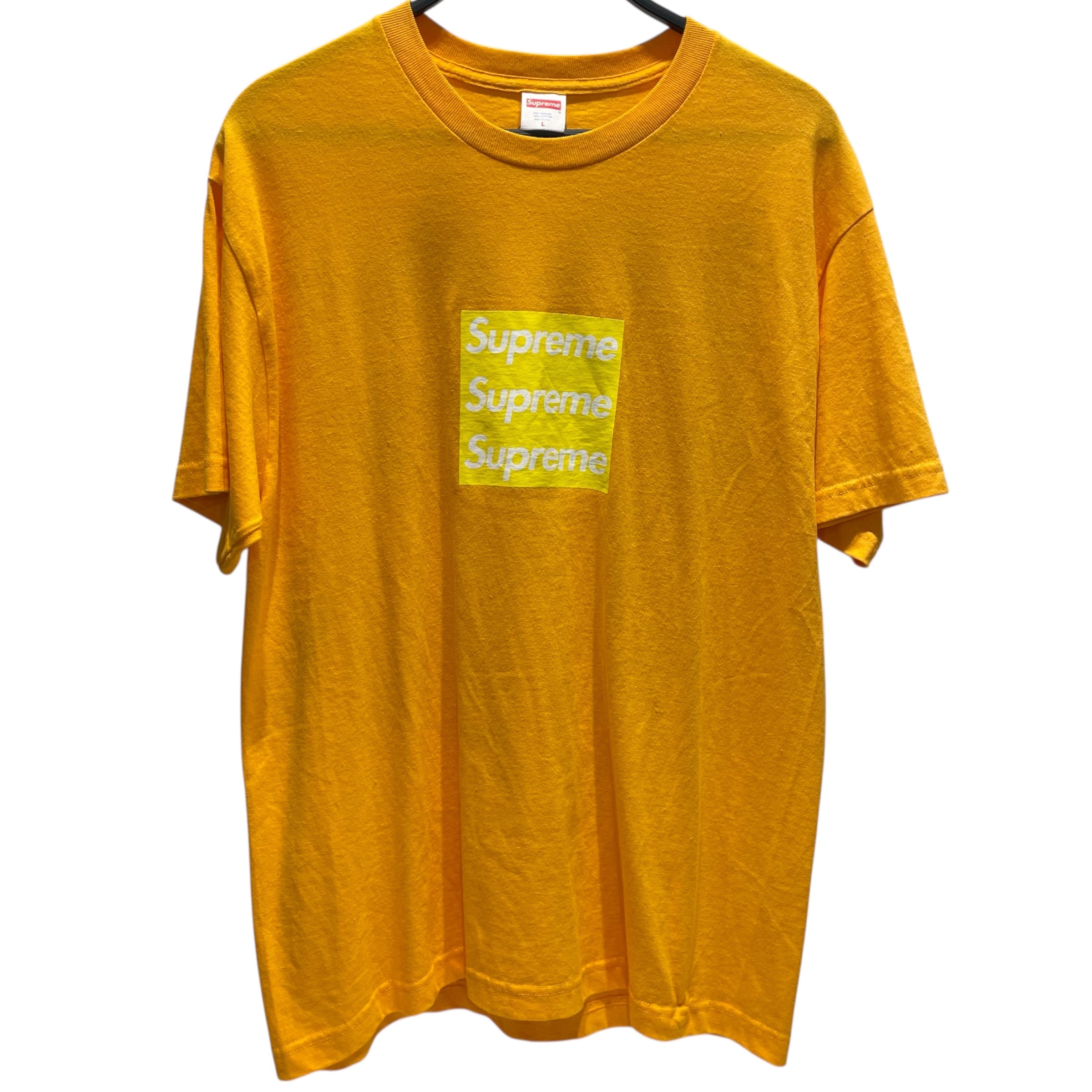 Supreme/ASSPIZZA/T-Shirt/L/Cotton/YEL/BOX LOGO 2021 view 1