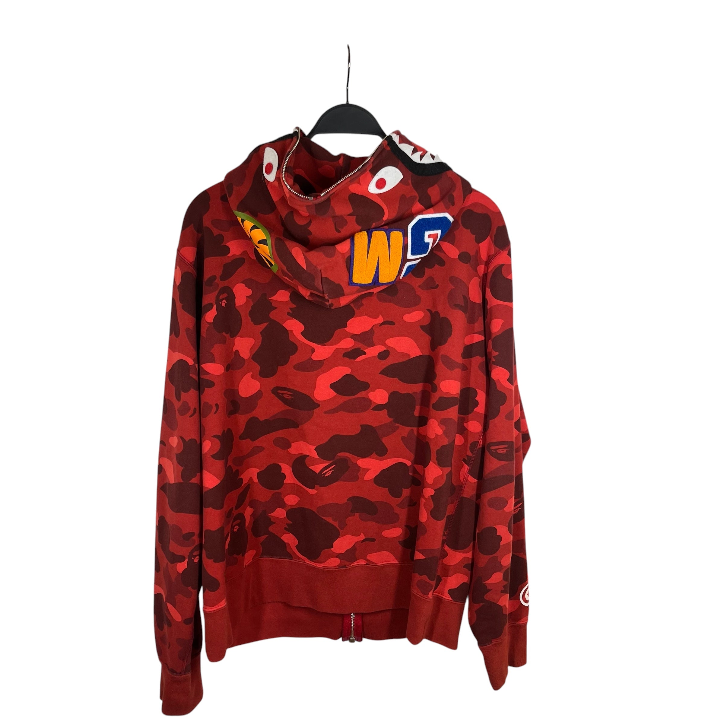 A BATHING APE/Zip Up Hoodie/XL/Camouflage/Cotton/RED/BAPE COLOR CAMO SHARK FULL ZIP view 2