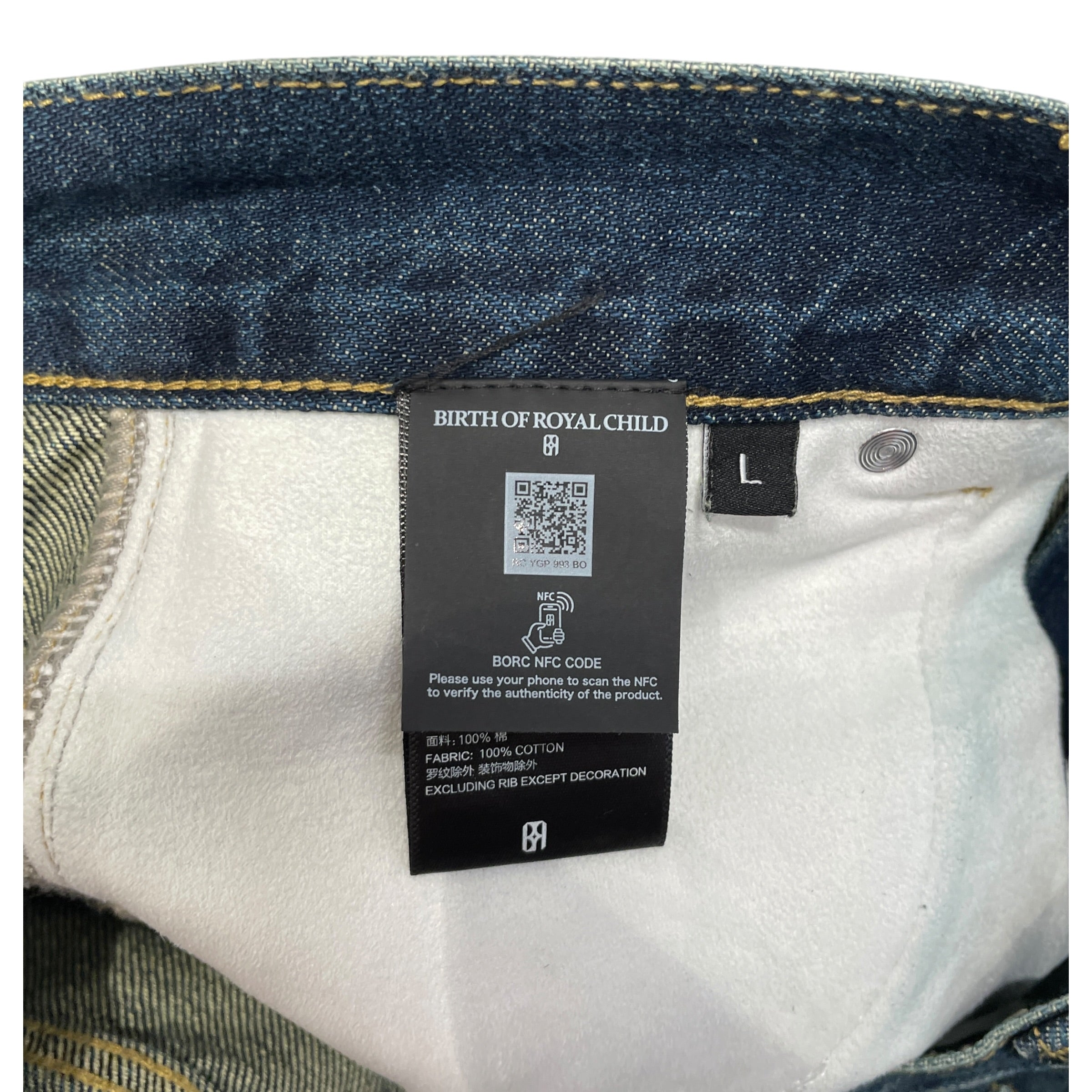 Birth Of Royal Child/Straight Pants/L/Denim/BLU/Button Fly/FADED/DISTRESSED view 4
