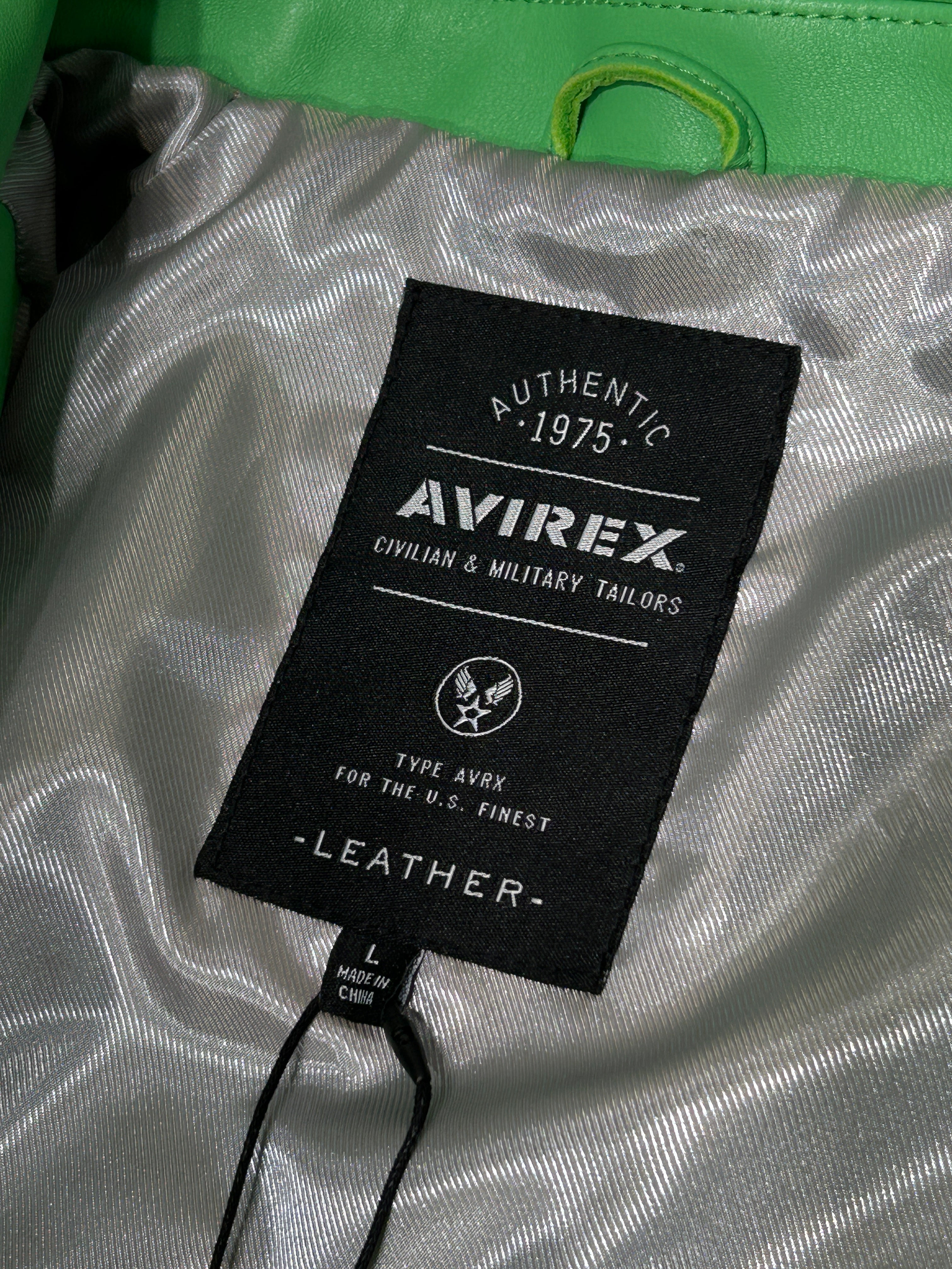 AVIREX/Leather Jkt/L/Leather/GRN/ICON LIME GREEN JACKET view 7
