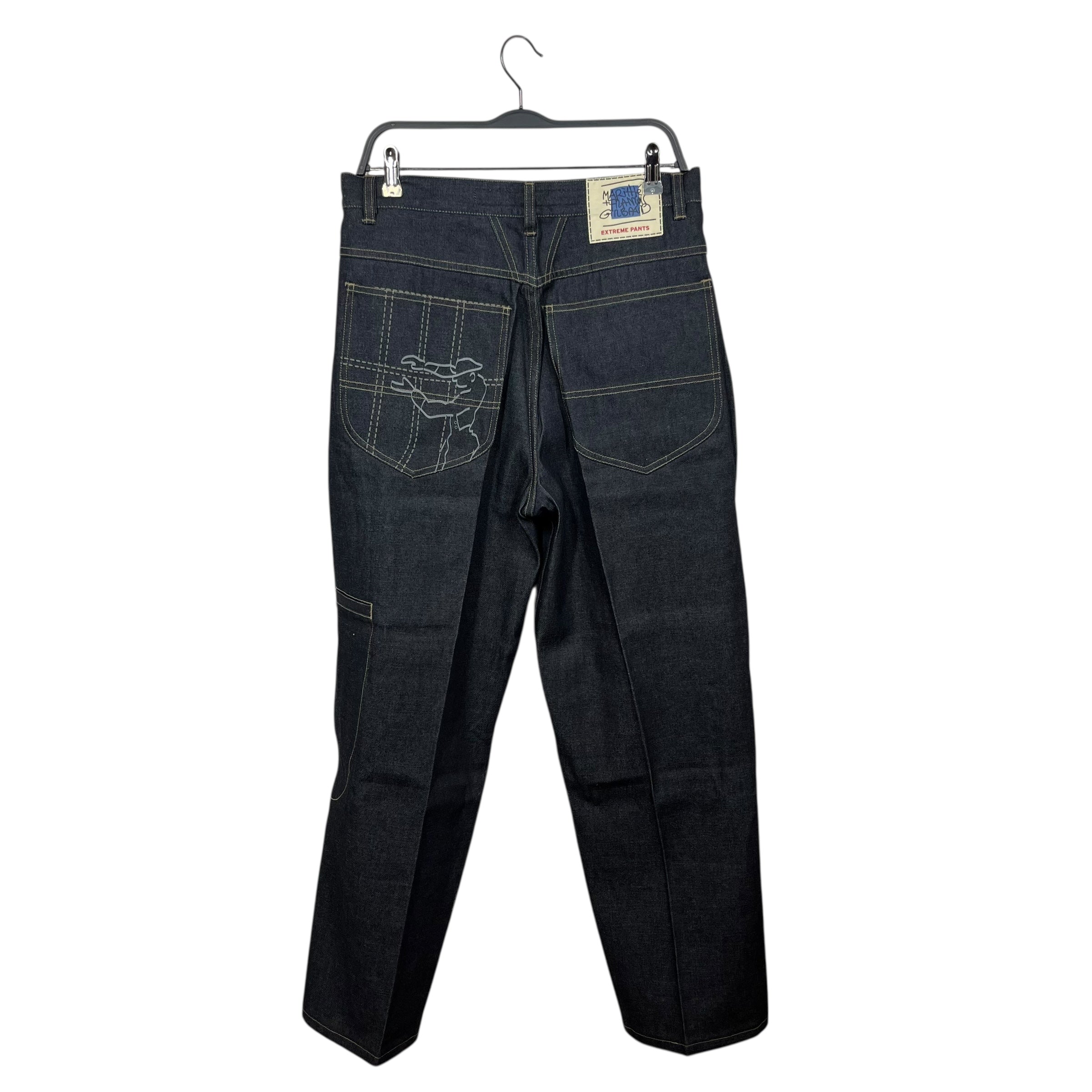 MARITHE FRANCOIS GIRBAUD/Straight Pants/32/Cotton/BLU/All Over Print/Girbaud Graphic Denim view 2