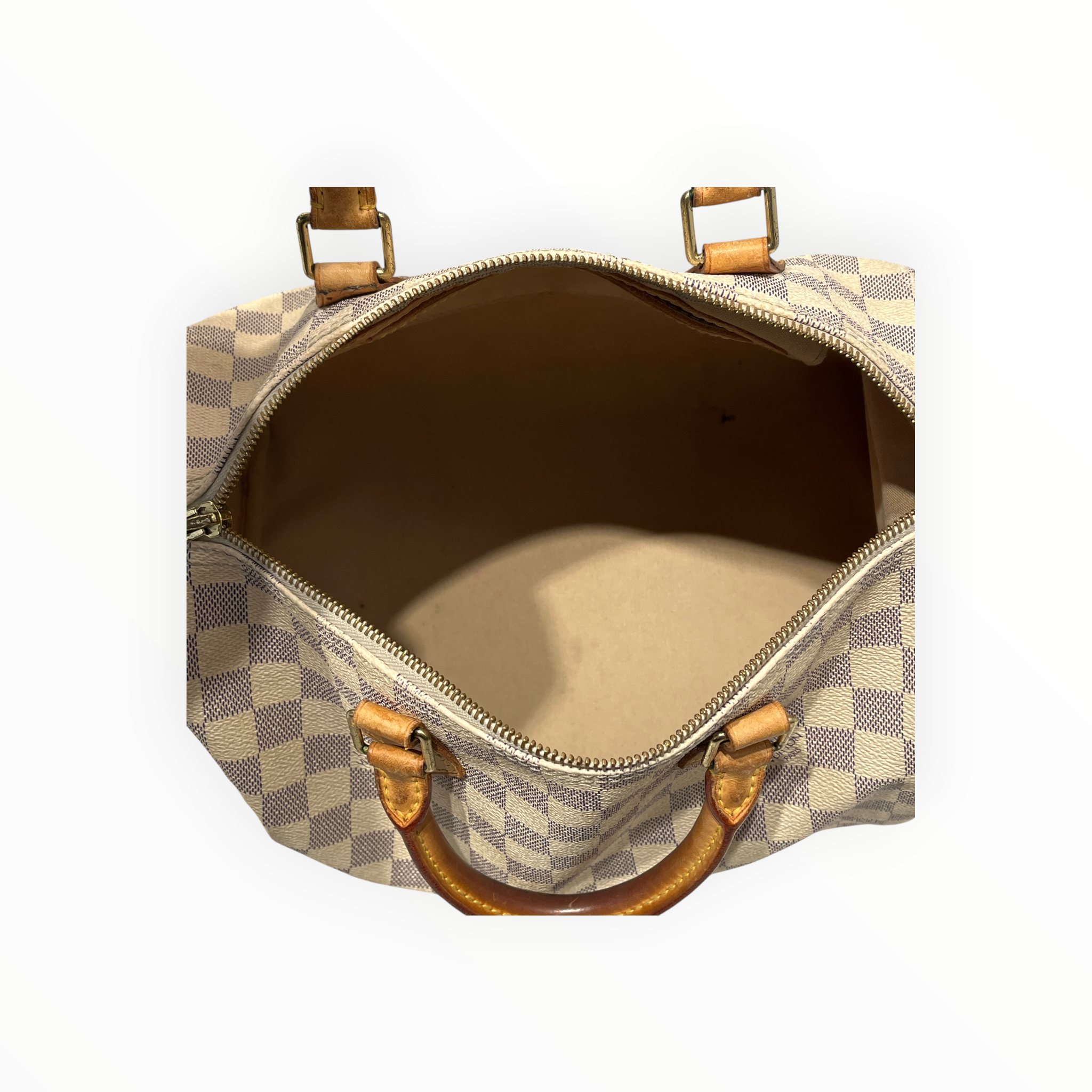 LOUIS VUITTON/Hand Bag/Monogram/Leather/CRM/SPEEDY 30 DAMIER AZUR view 5