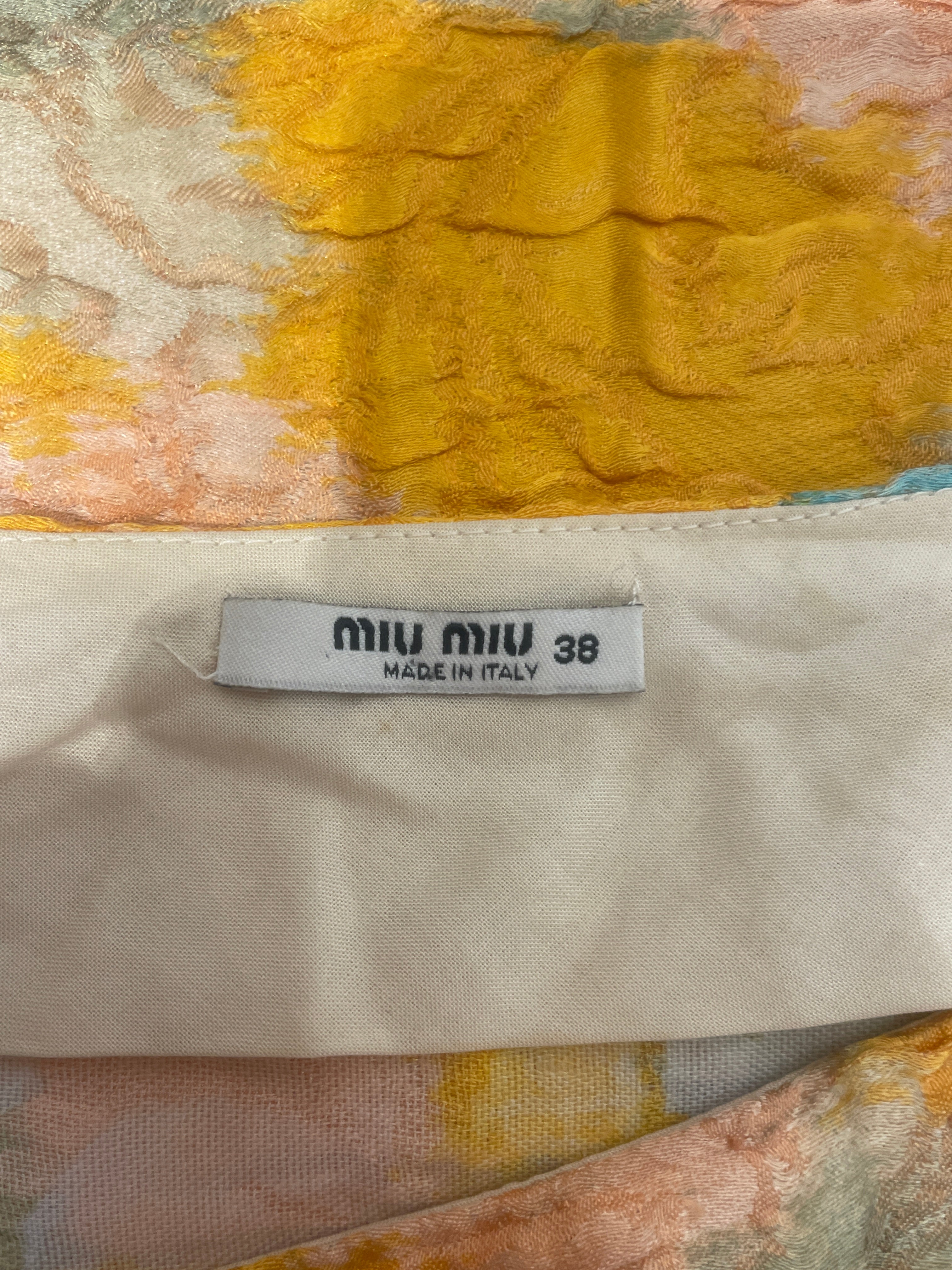 MIU MIU/Skirt/38/All Over Print/Cotton/ORN/Midi Length/BLUE PATTERN view 3