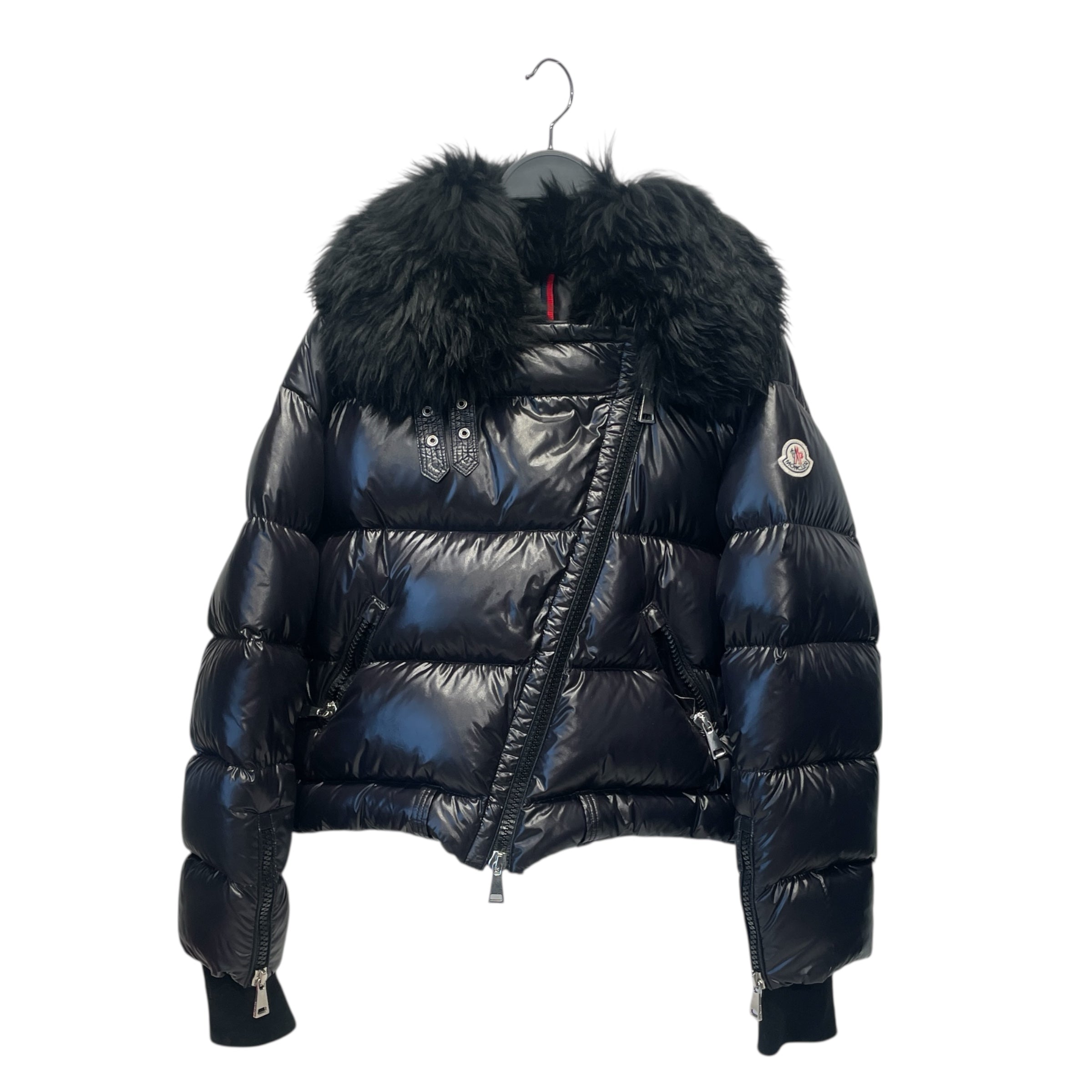 MONCLER/Puffer Jkt/0/Nylon/BLK/ALPACA FUR COLLAR view 1