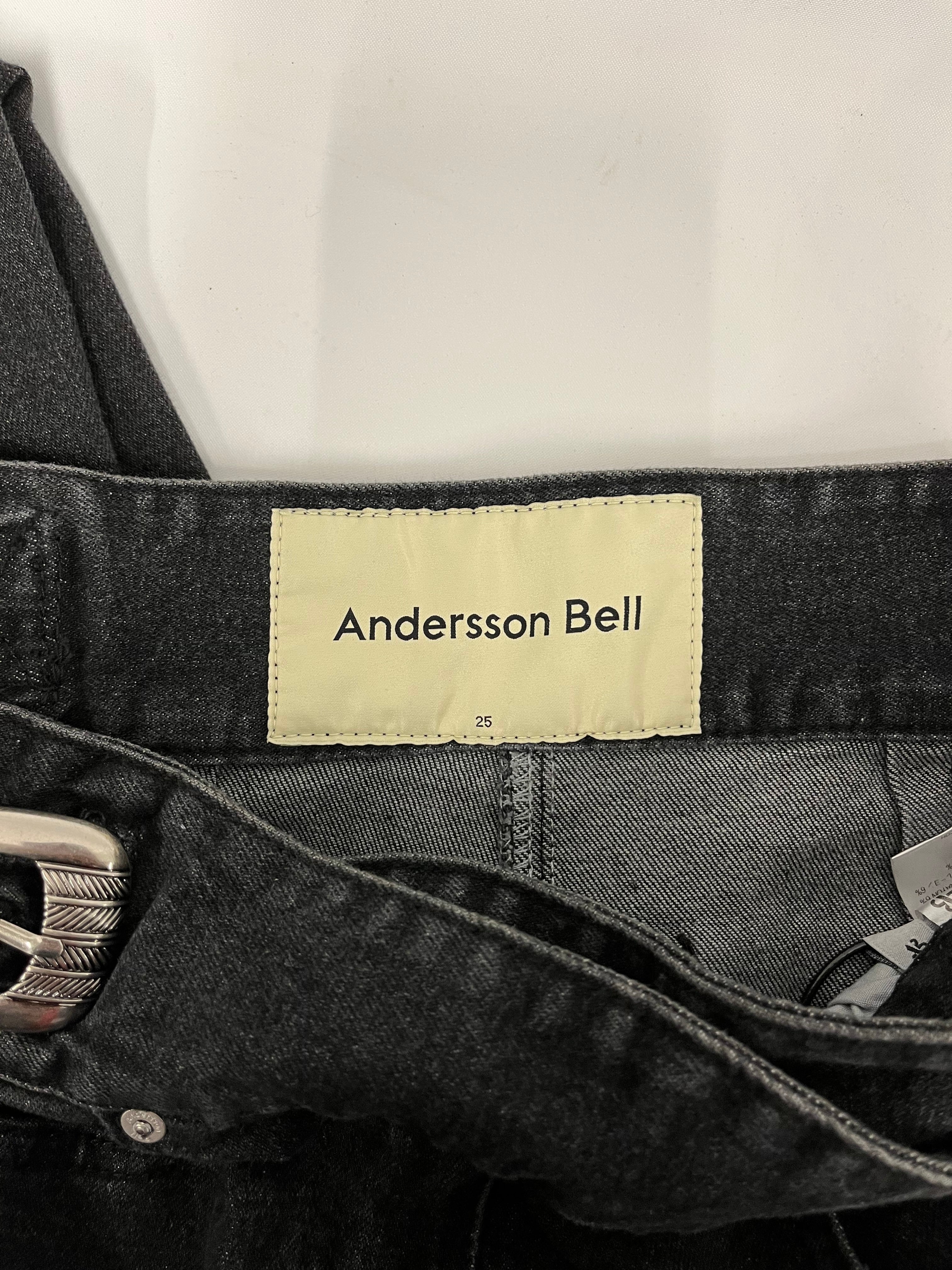 Andersson Bell/Bootcut Pants/25/Denim/BLK/OPEN KNEE / SLV WAIST BUCKLES view 3