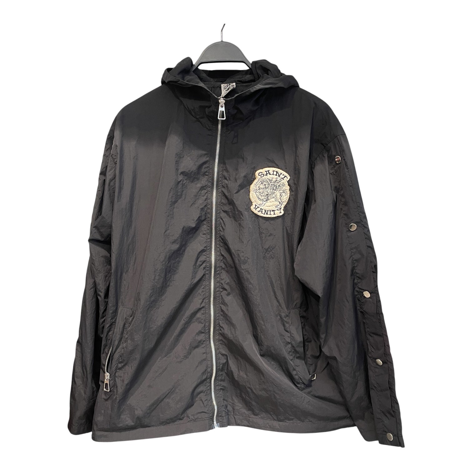 SAINT VANITY/Jacket/L/Nylon/BLK/SNAP JACKET
