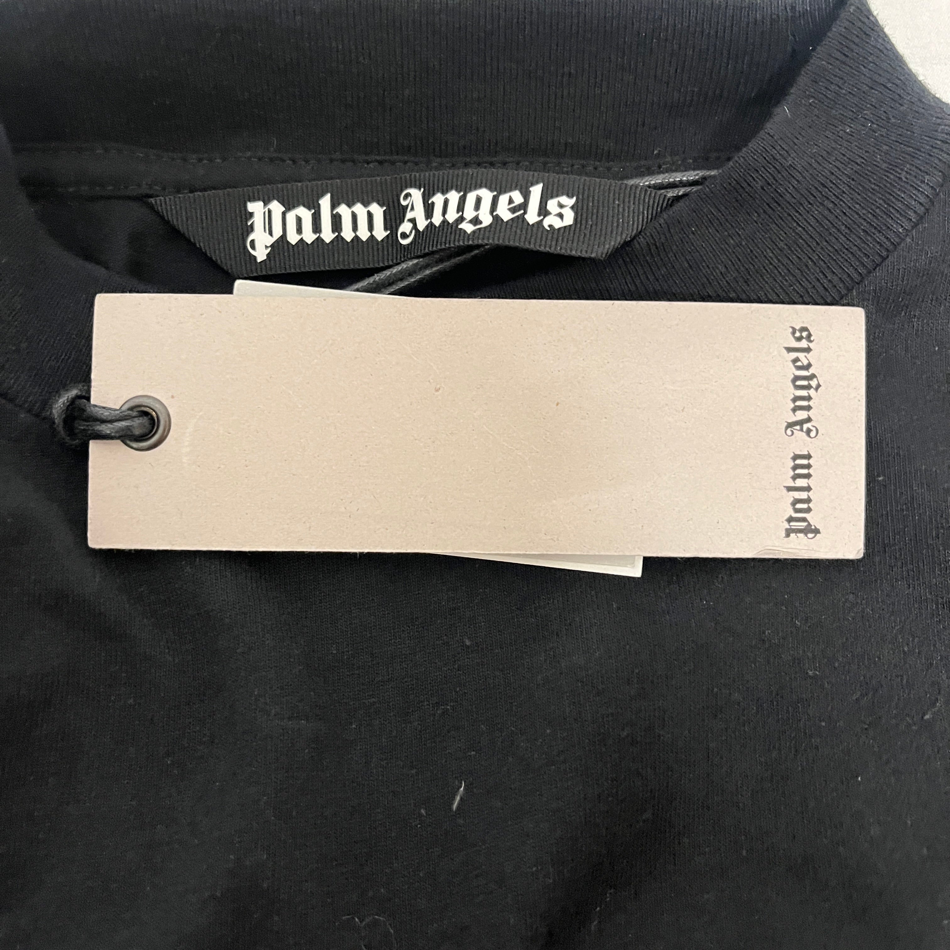 Palm Angels/T-Shirt/XXS/Cotton/BLK/Graphic/beach scene view 3
