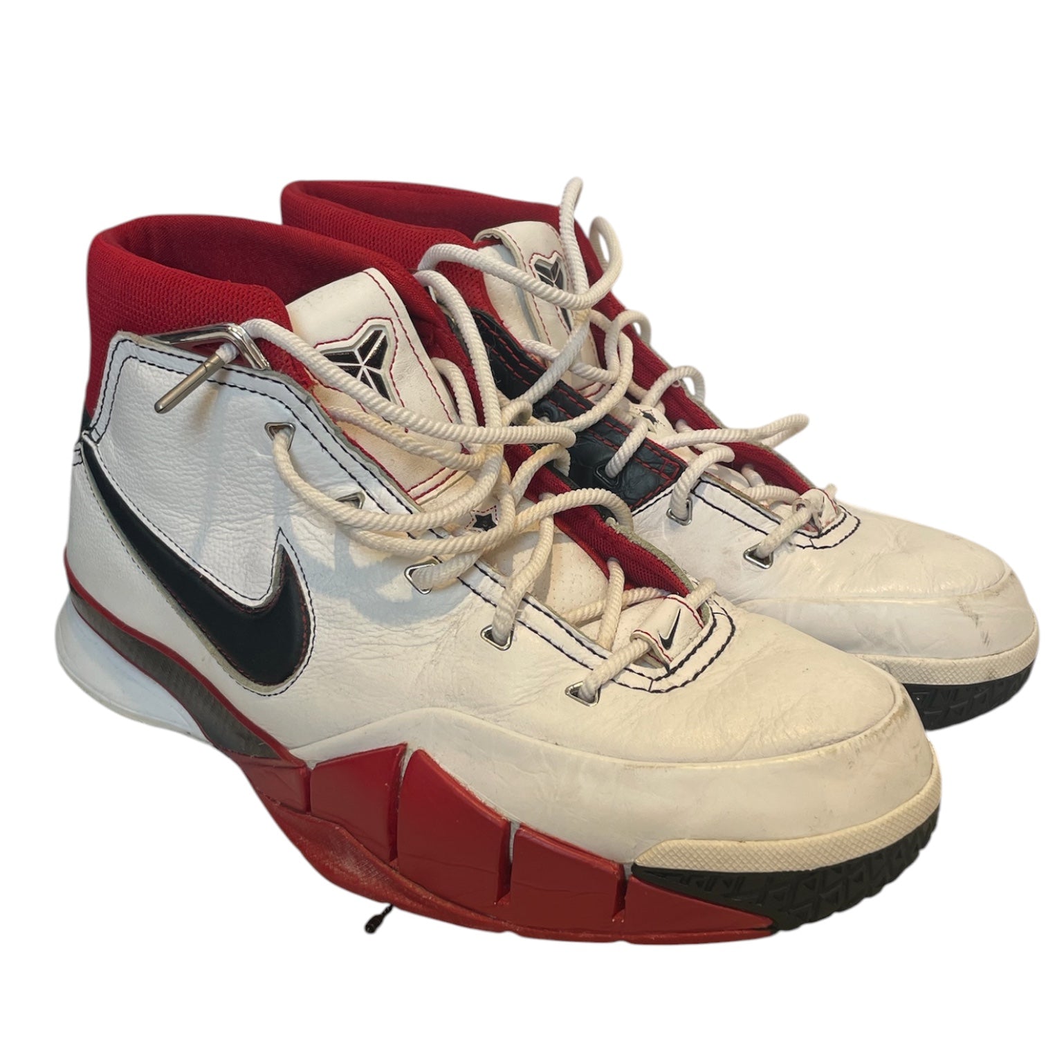 NIKE/Hi-Sneakers/US 10.5/Leather/WHT/RED DETAIL, UPTEMPO KOBE view 1