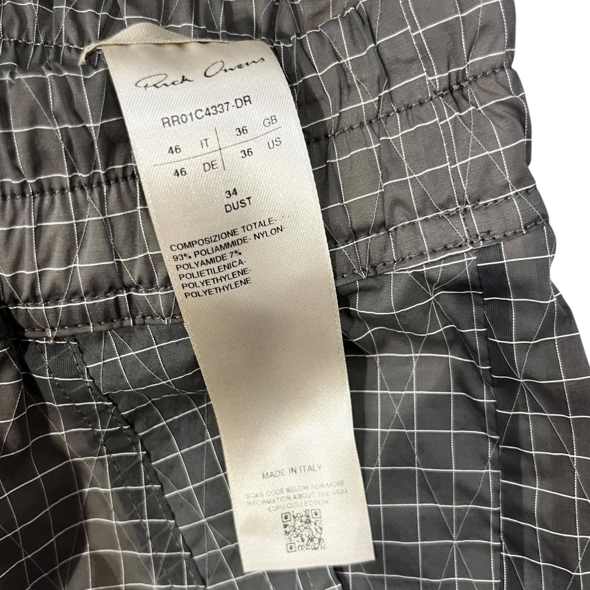 Rick Owens/Cargo Pants/46/Polyester/GRY/All Over Print/SS23 Check Mastodon Cargo view 3