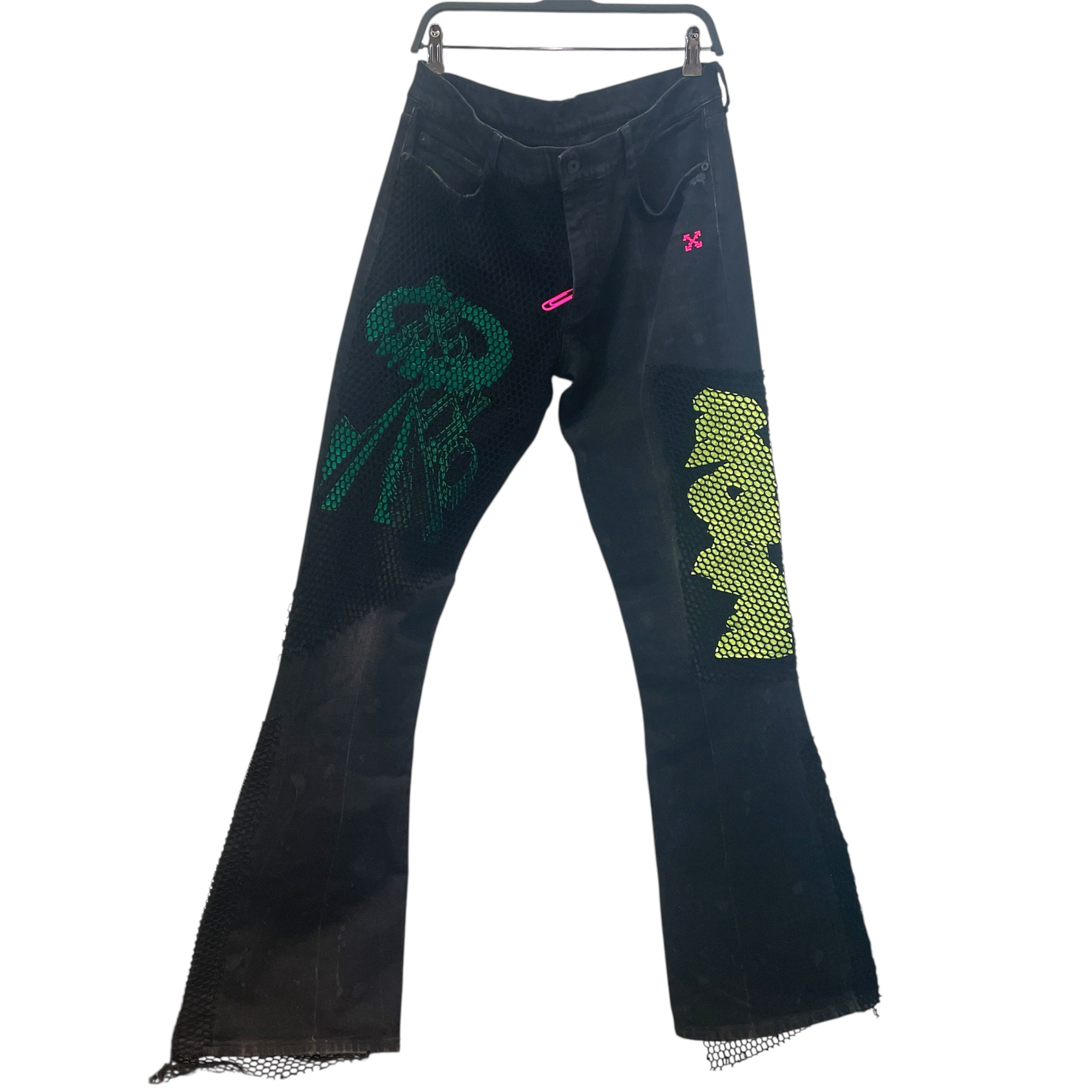 OFF-WHITE/Pants/34/Cotton/BLK/Graphic/FISHNET ATTCHD view 1