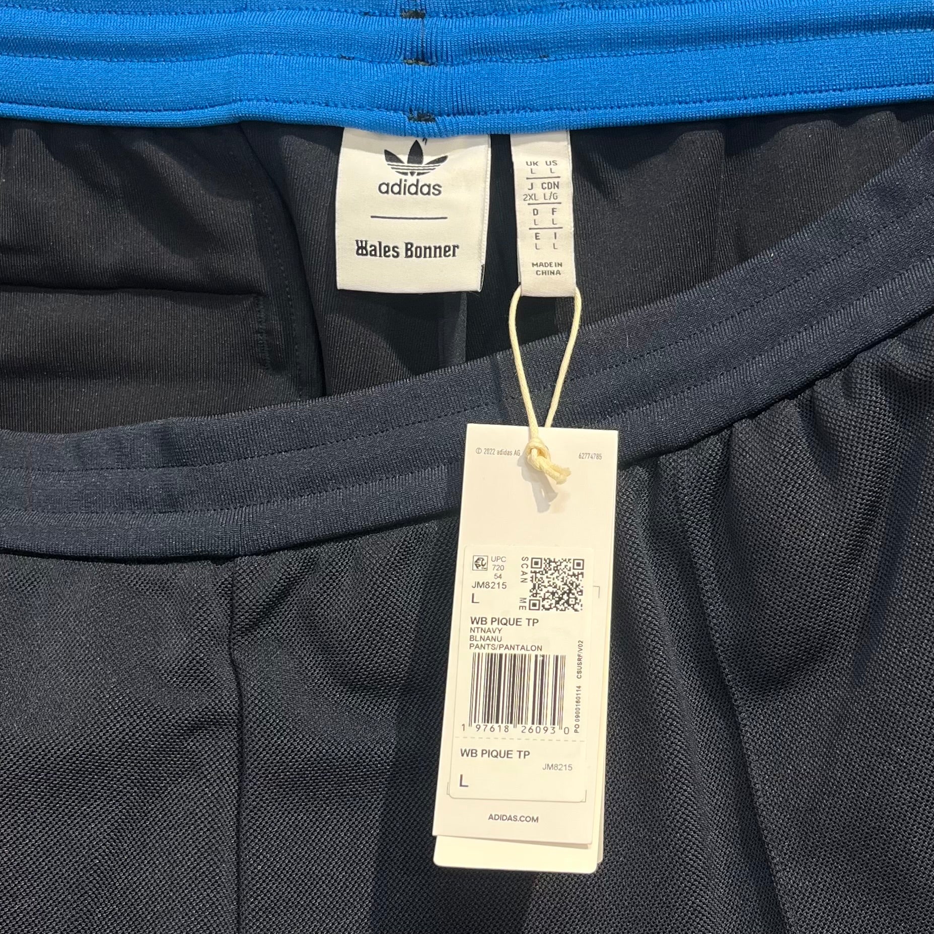adidas/WALES BONNER/Pants/L/Polyester/NVY/STRETCHY ZIP POCKET BLUE SEAM view 5