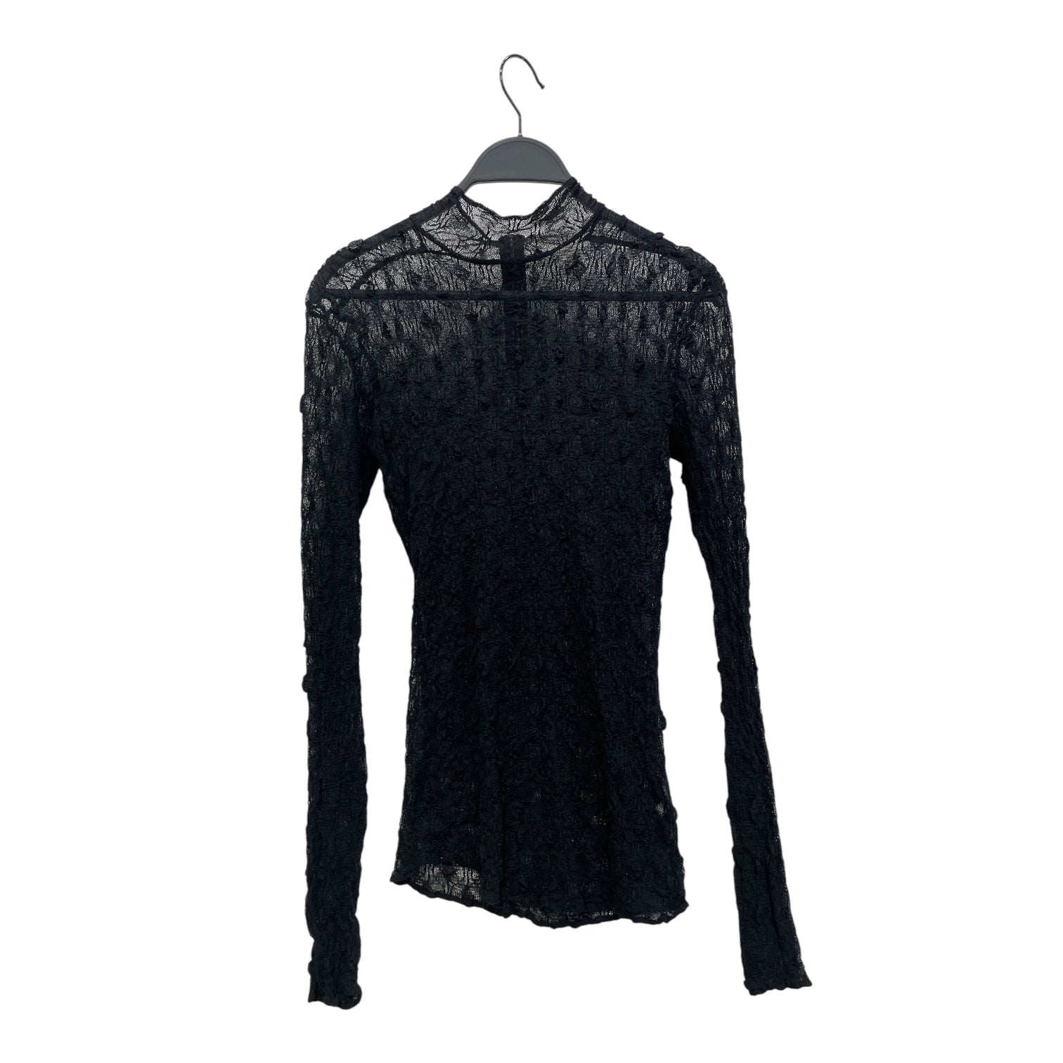 ISABEL MARANT/LS Blouse/XS/Cotton/BLK/SHEER MOCK NECK LS view 1