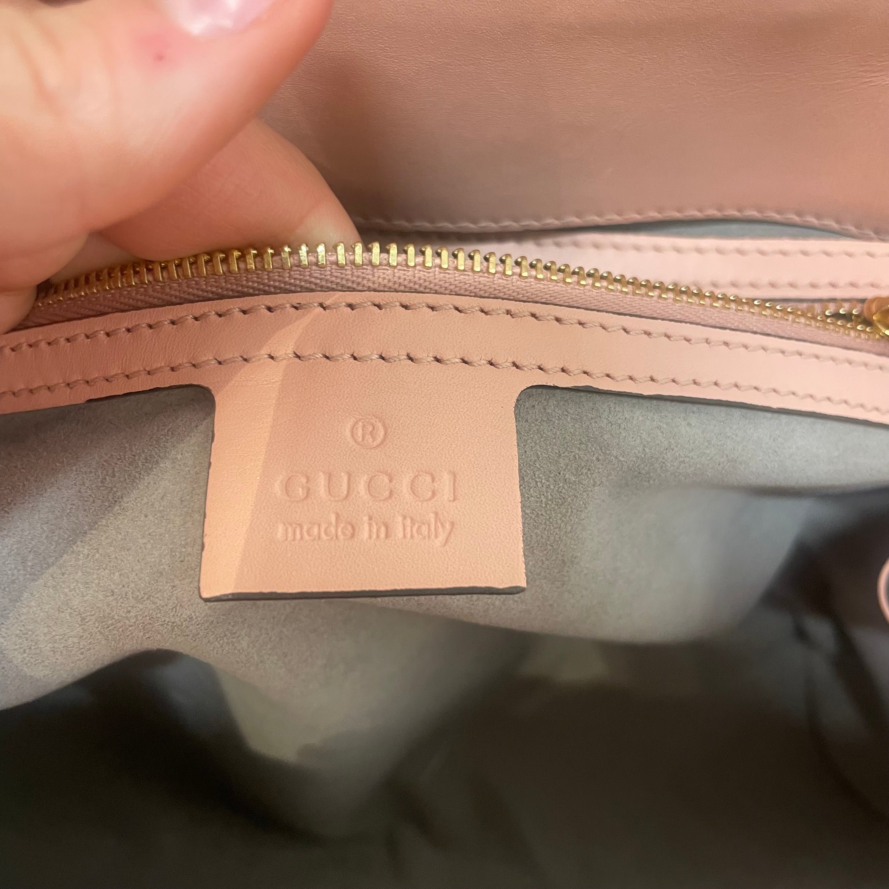 GUCCI/Hand Bag/Leather/PNK/faux pearl nymphaea crossbody view 5