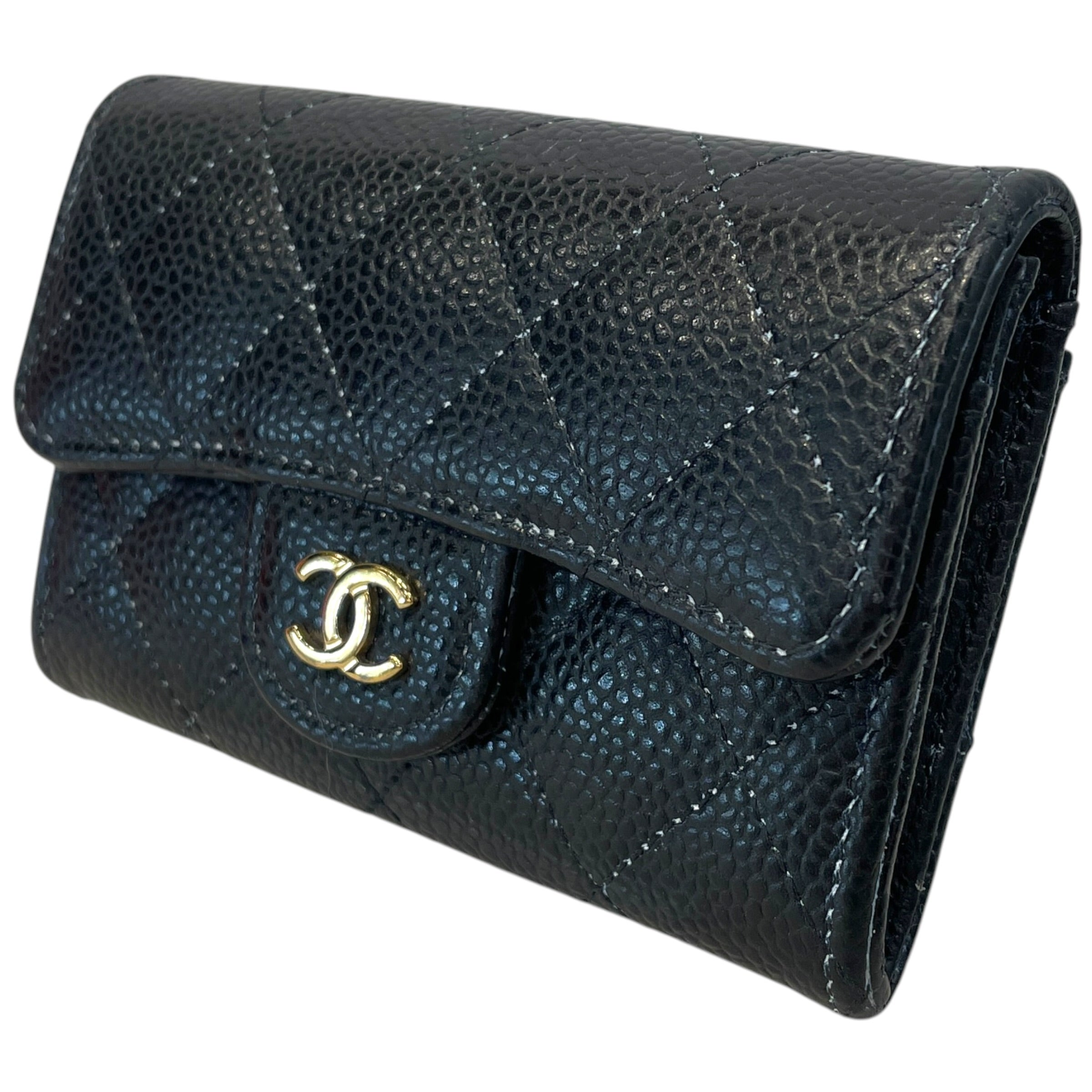 CHANEL/Trifold Wallet/Leather/BLK/L's/ view 1