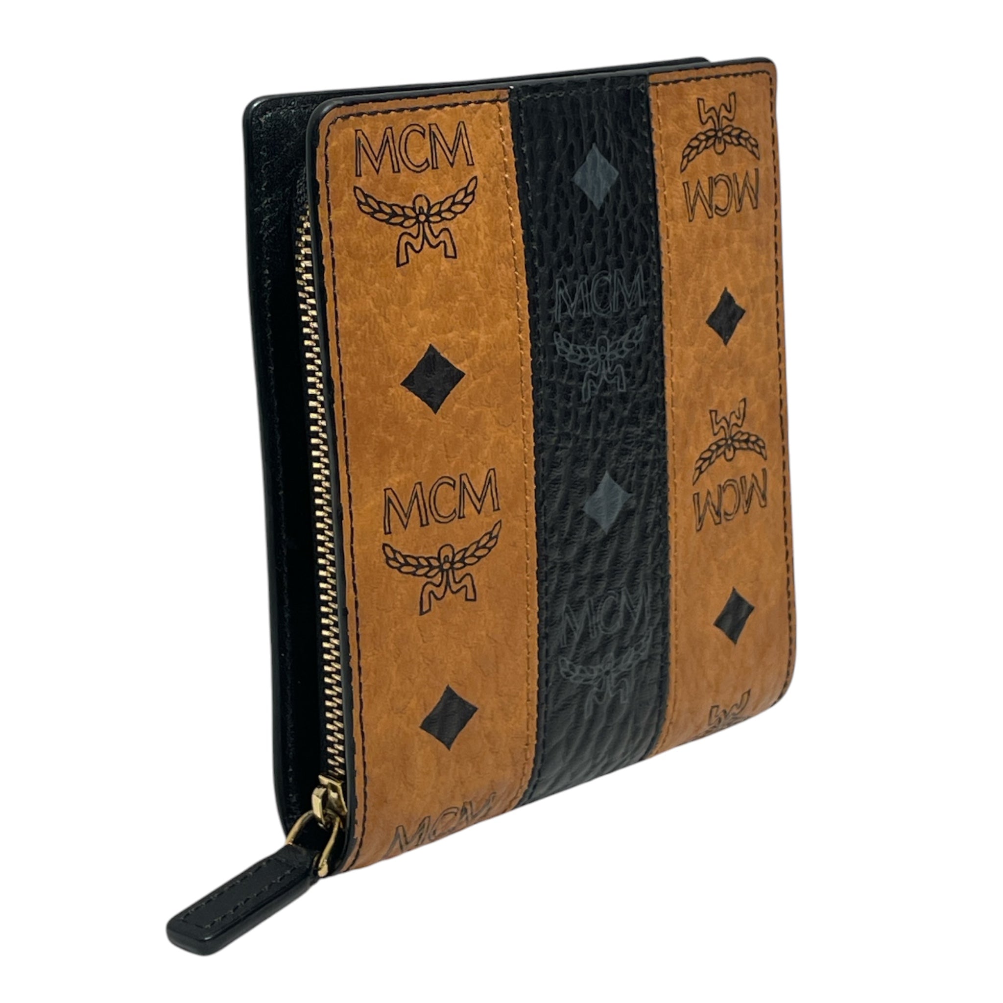 MCM/Cross Body Bag/Monogram/CML/COGNAC AND BLACK WALLET CHAIN view 1