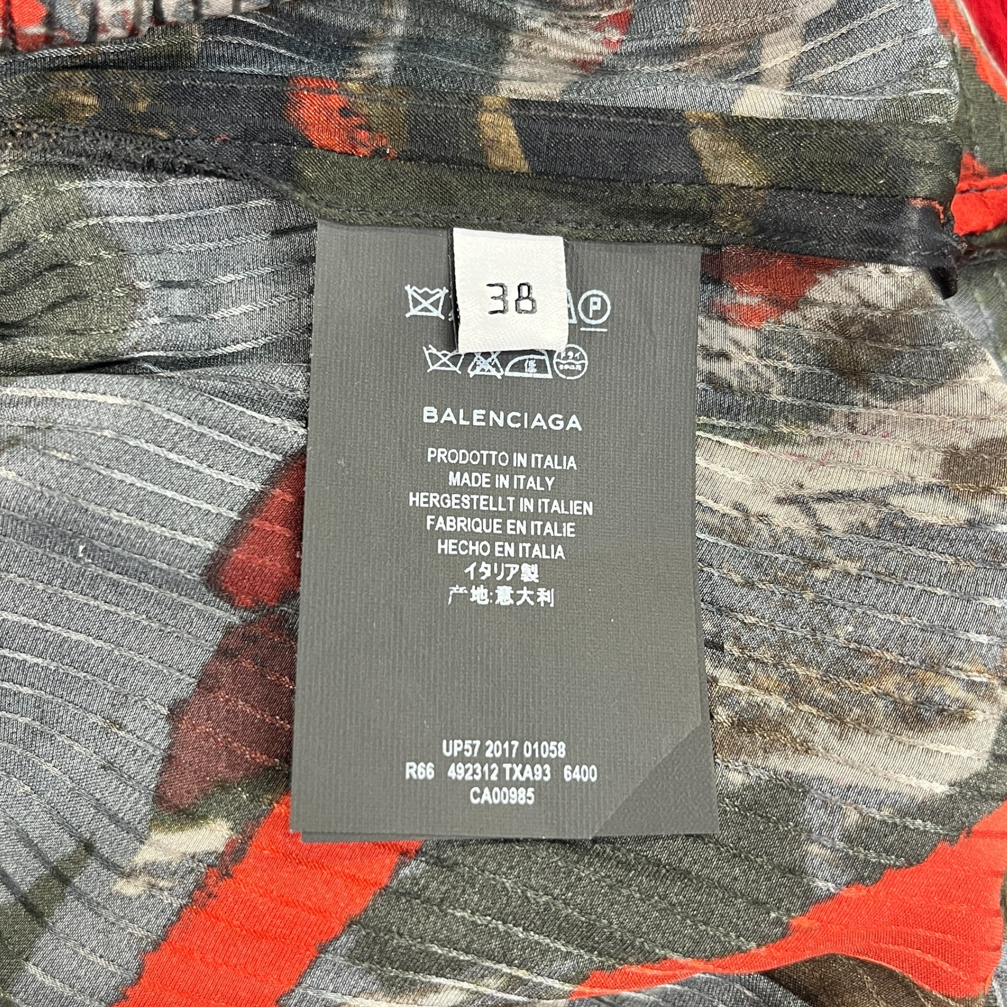 BALENCIAGA/LS Dress/38/All Over Print/Silk/RED/GOLD LINKS ALL OVER DOUBLE LAY view 4