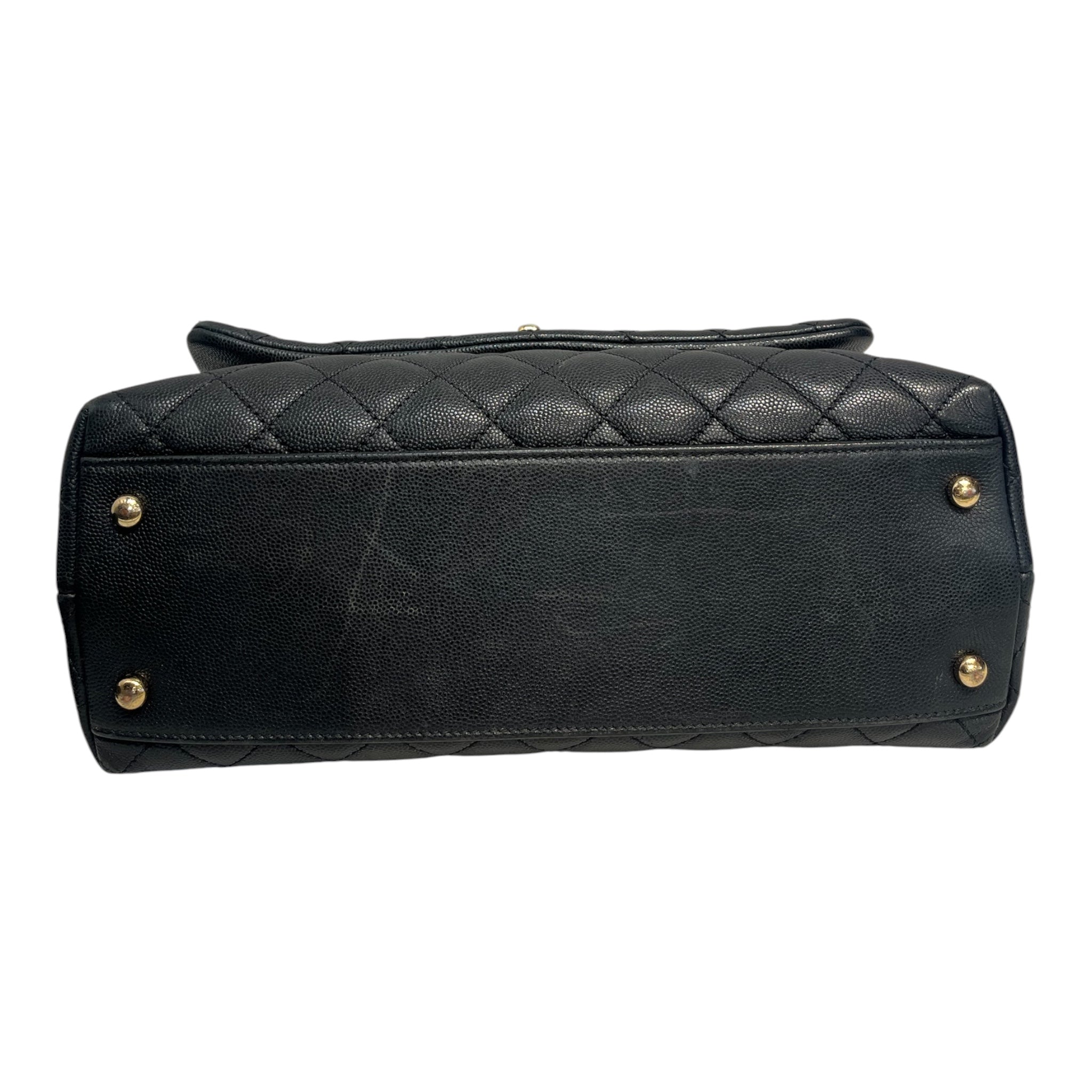 CHANEL/Hand Bag/Leather/BLK/caviar quilted gld hrdwr view 3