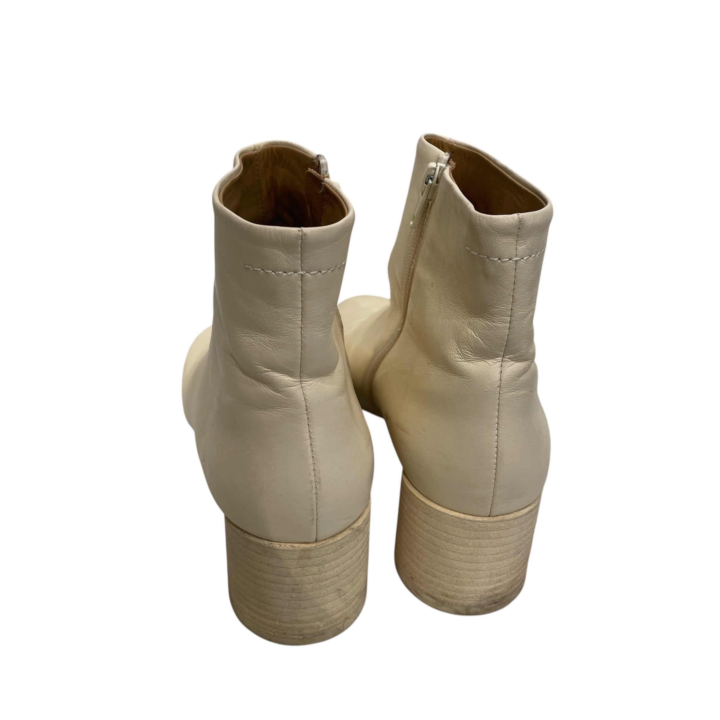 MM6/Ankle Boots/EU 40/Leather/CRM/SQUARE TOE view 3