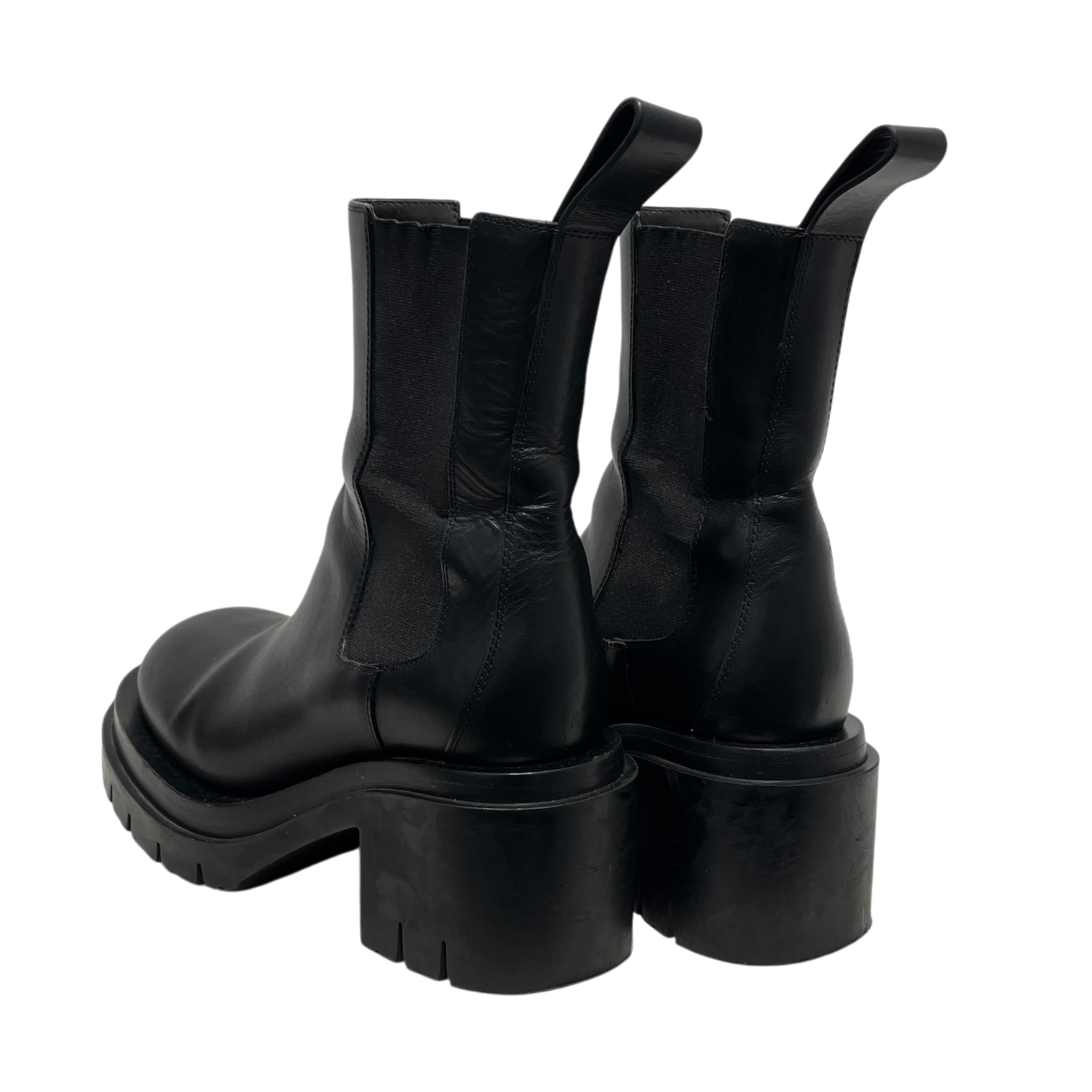 BOTTEGA VENETA/Chelsea Boots/EU 37.5/Leather/BLK/lug heeled ankle boot view 2