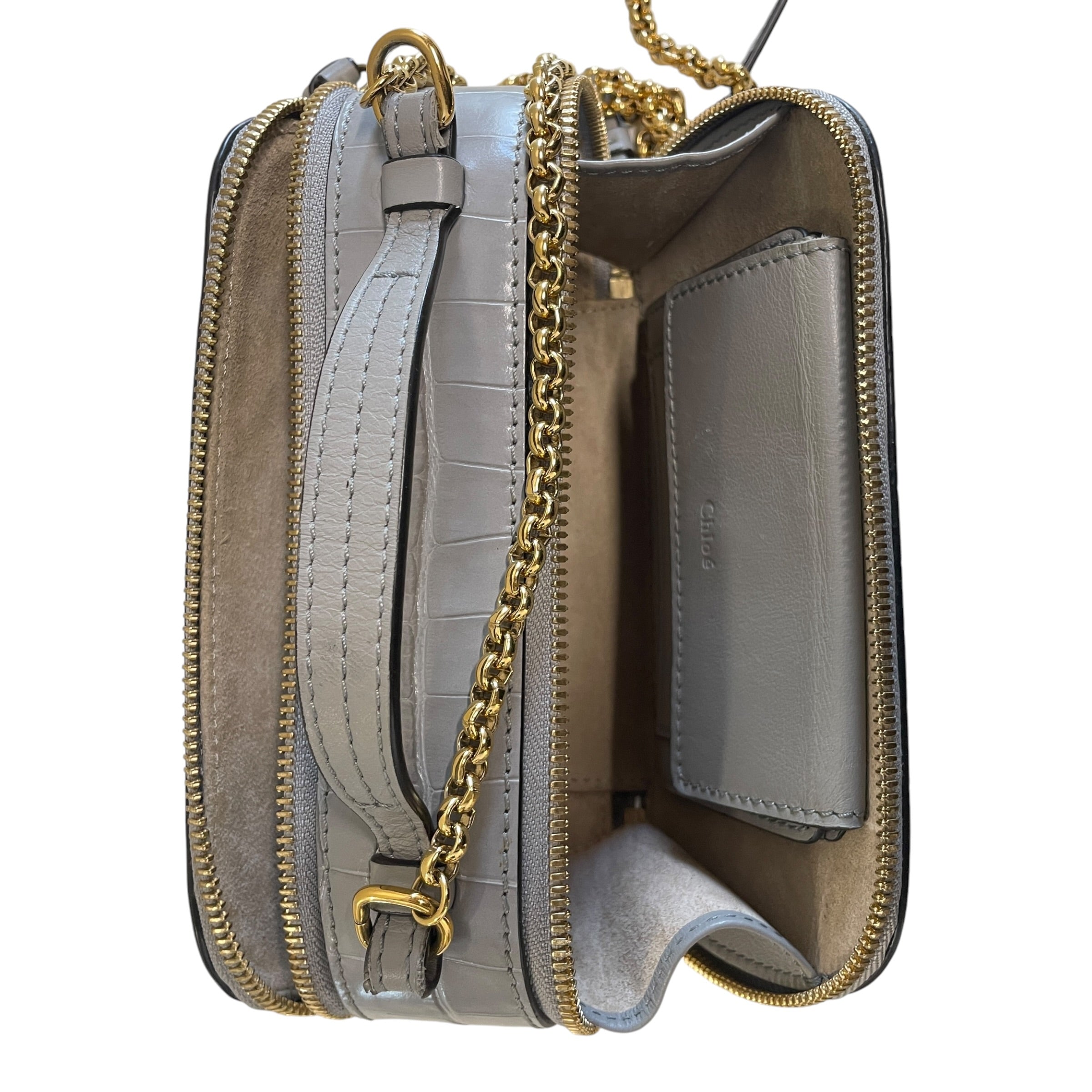 Chloe/Hand Bag/Leather/GRY/XRTQCVB/CROCODILE/GOLD "C" view 4