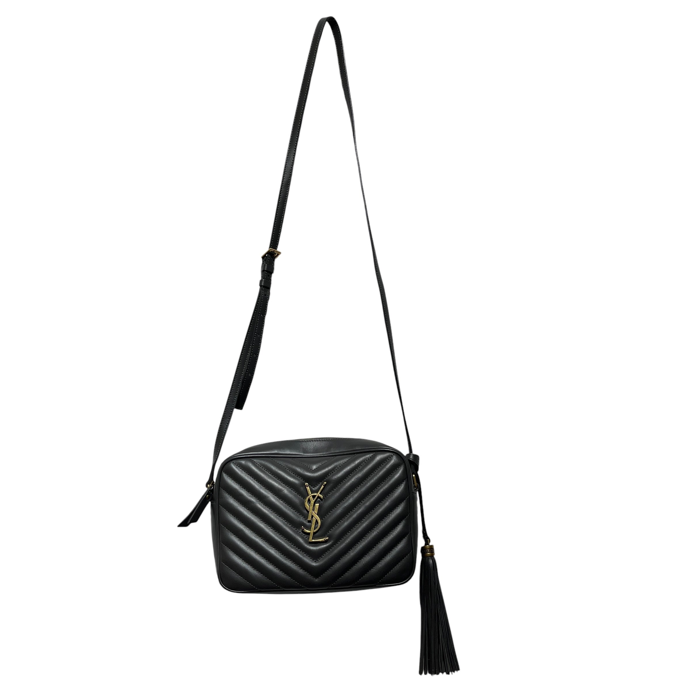 YVES SAINT LAURENT/Cross Body Bag/Leather/GRY/QUILTED LOU CAMERA BAG view 1