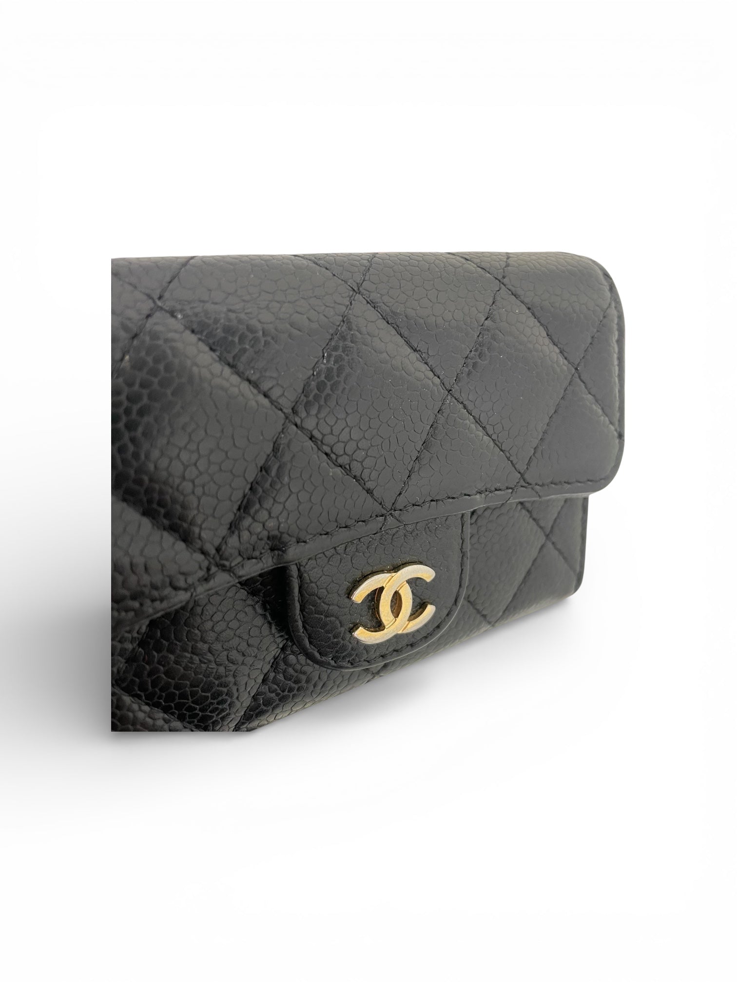 CHANEL/Bifold Wallet/Leather/BLK/CC INTERLOCK LOGO COMPACT WALL view 6