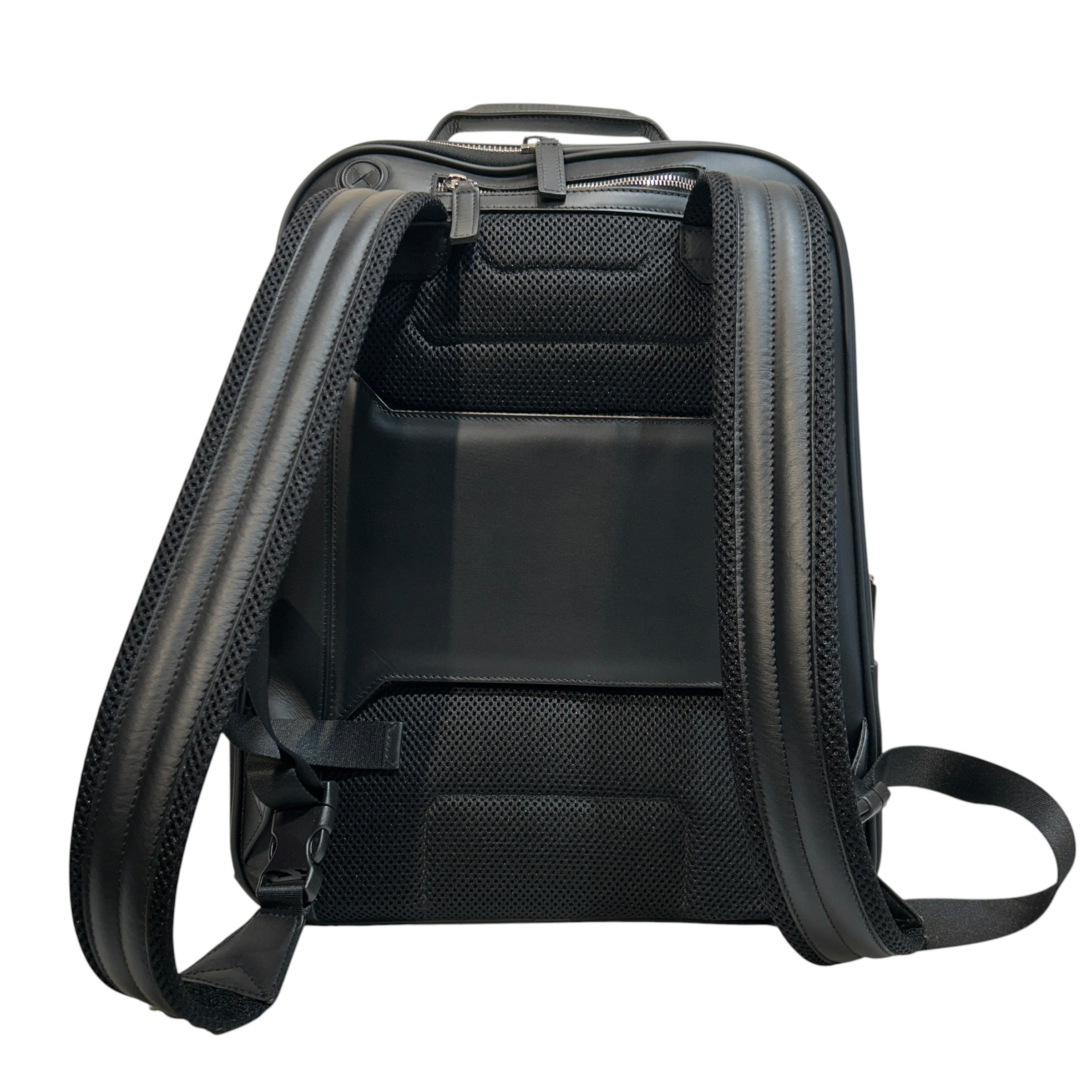 MONTBLANC/Backpack/Leather/BLK/Backpack With Rain Cover Hoodi view 2