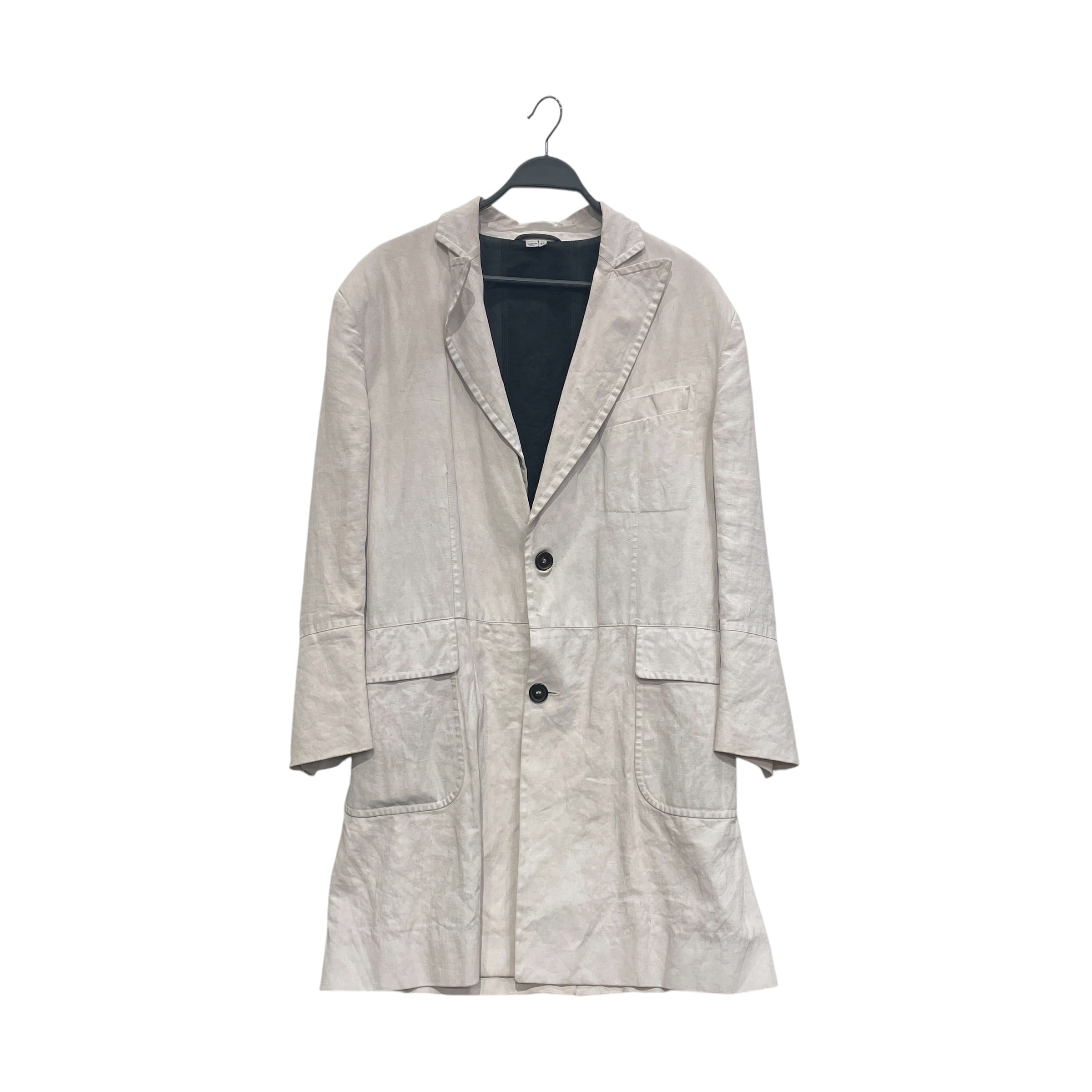 Vivienne Westwood/Trench Coat/50/Cotton/WHT/Single Breasted/BRW BUTTONS STRIPED LINING view 1