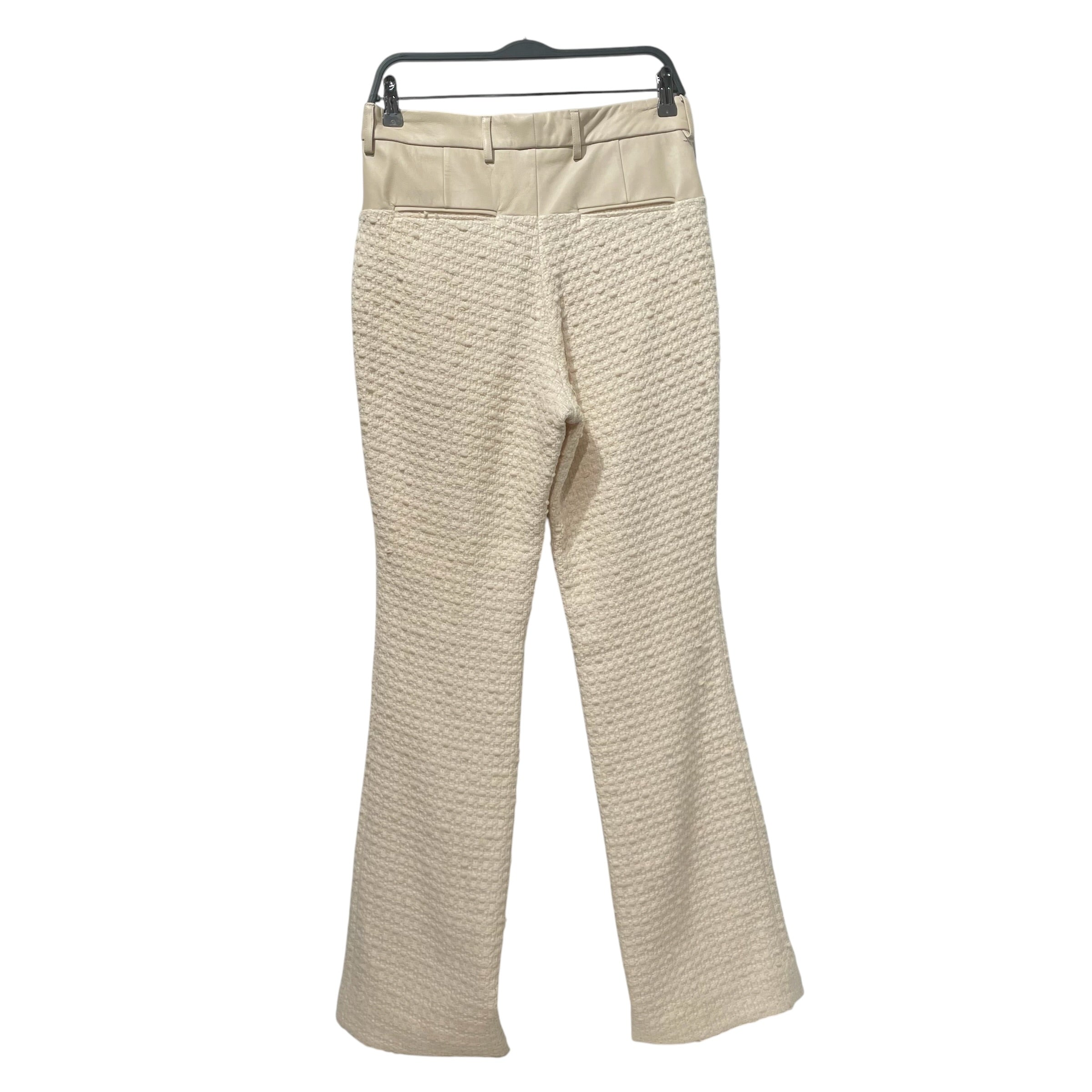 AMIRI/Bootcut Pants/42/Cotton/CRM/COTTON BLEND\LEATHER TRIM view 2