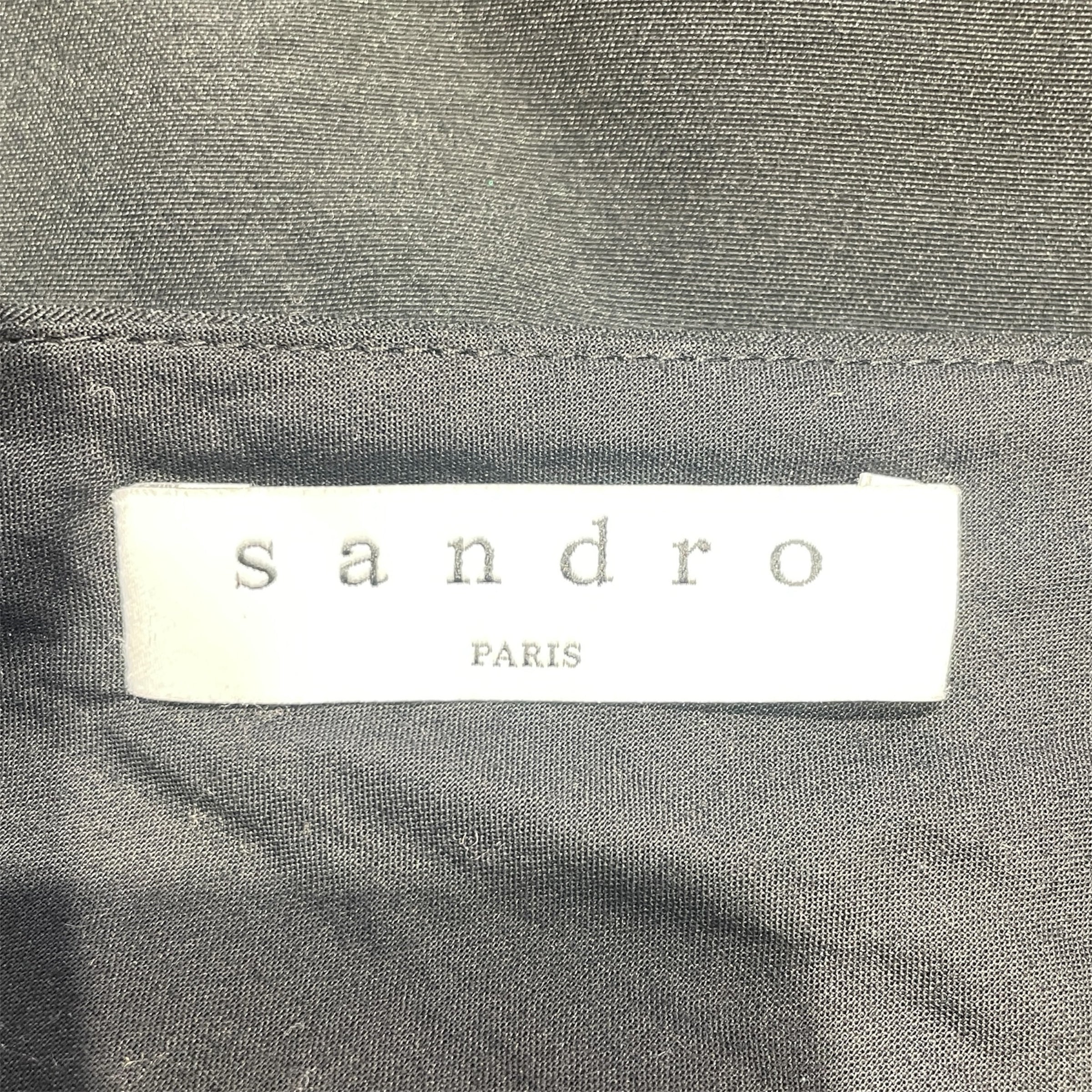 sandro/Dress/S/Linen/BLK/Midi Length/Kemila Dress in Noir view 3