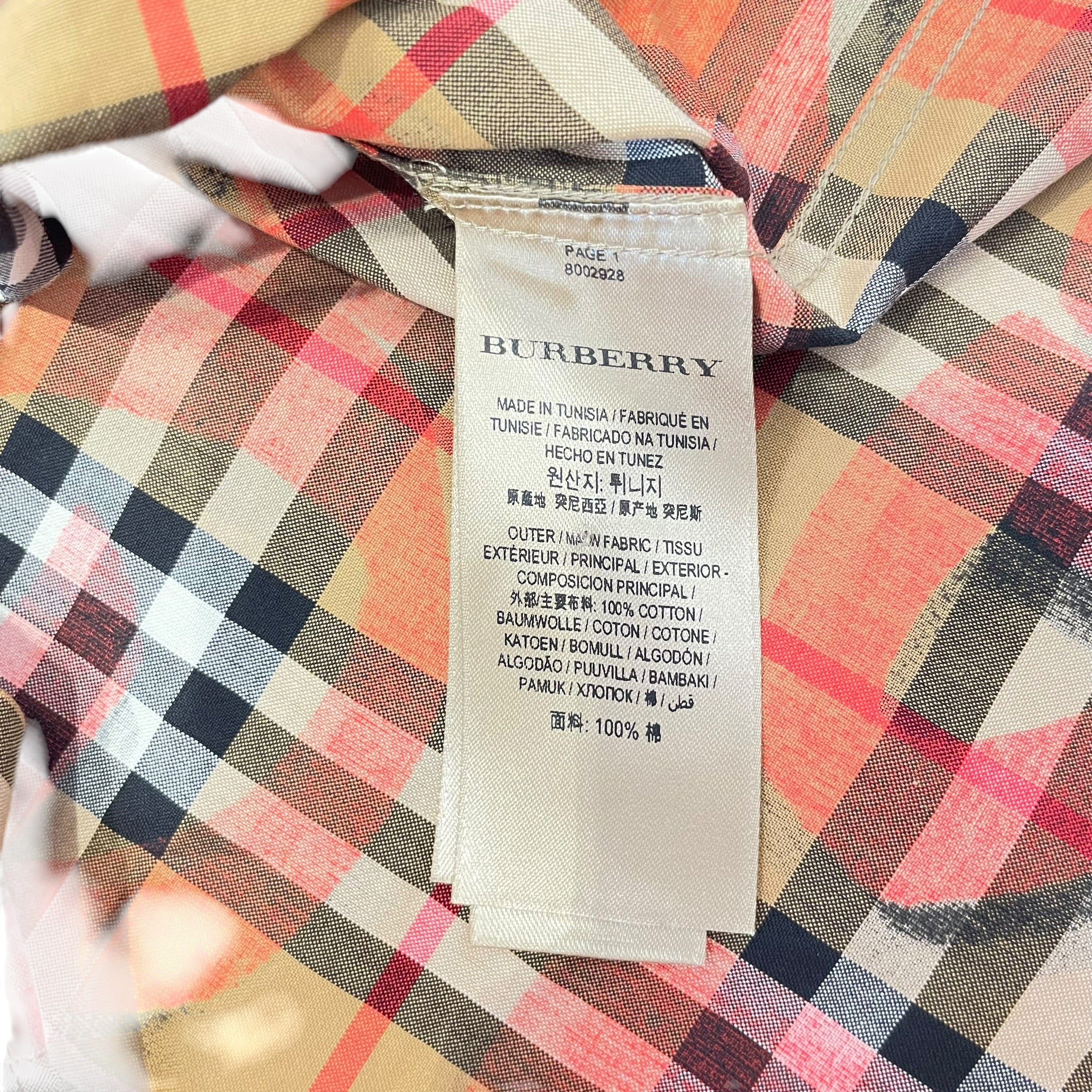 BURBERRY LONDON/LS Shirt/S/Nylon/RED/Plaid/Graffiti Check view 4