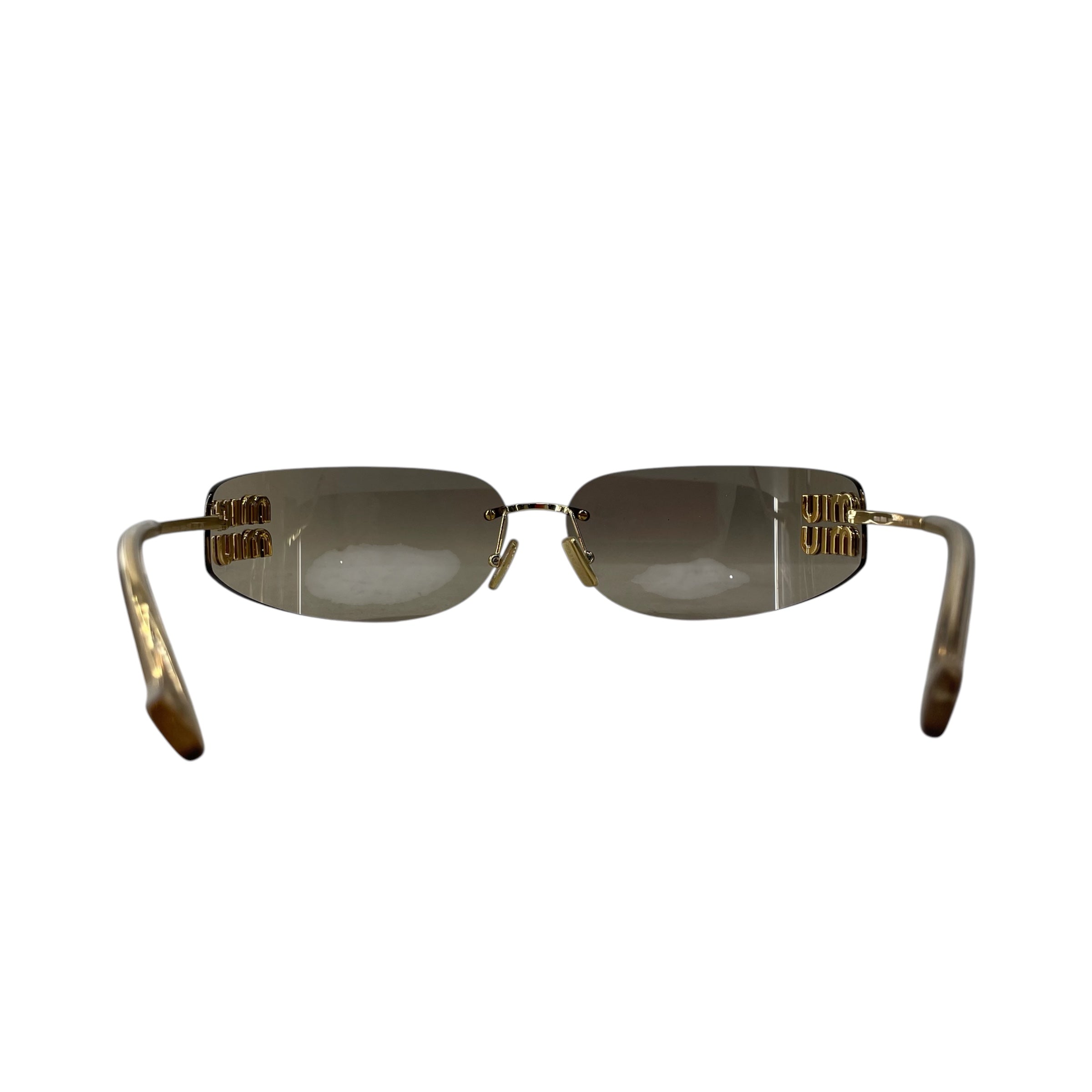 MIU MIU/Sunglasses/Wood/GLD/Rimless/L's/BROWN TINT/CURVED/SMUA51 view 3