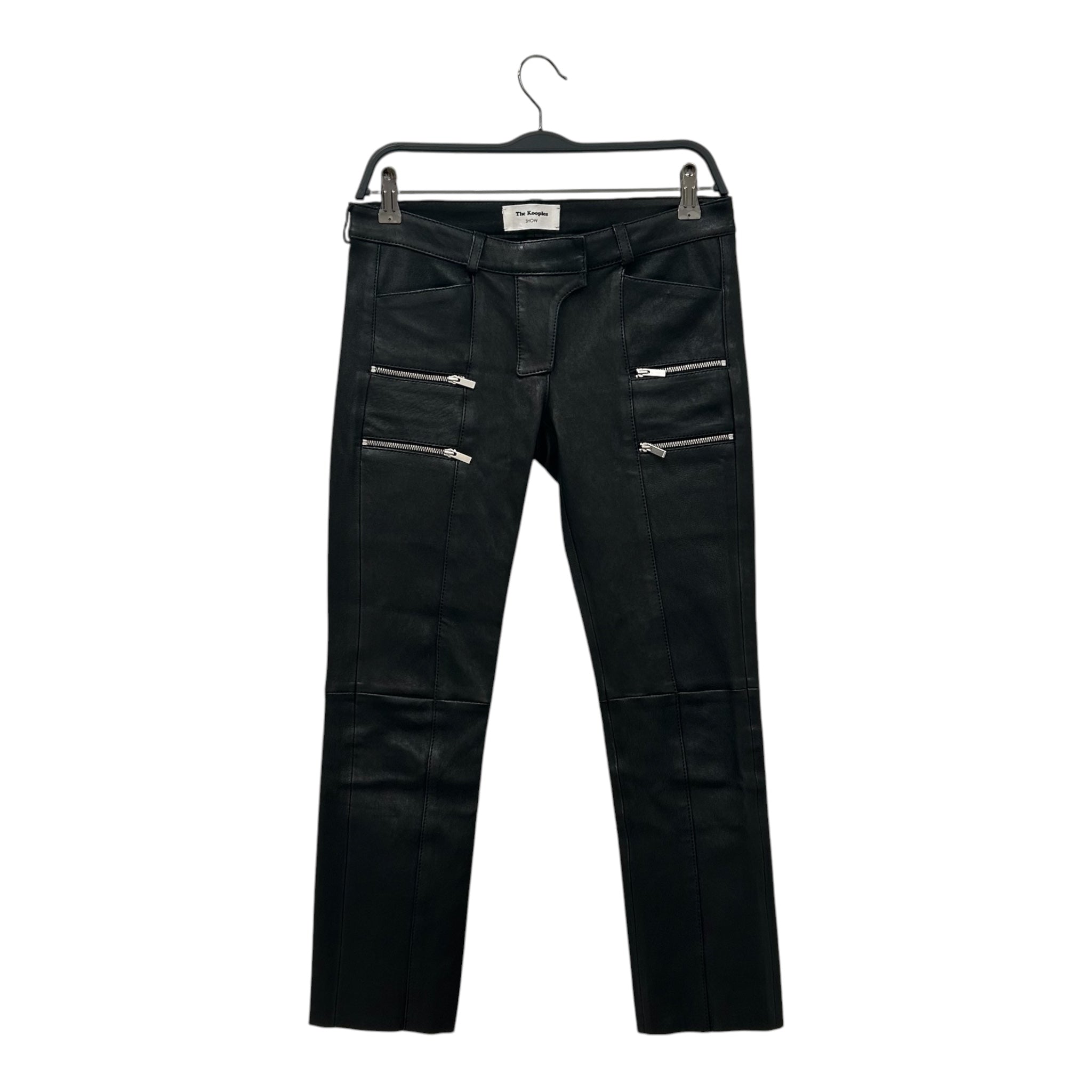 The Kooples/Skinny Pants/XS/Leather/BLK/Low-rise/LAMBSKIN SILVER ZIPS view 1