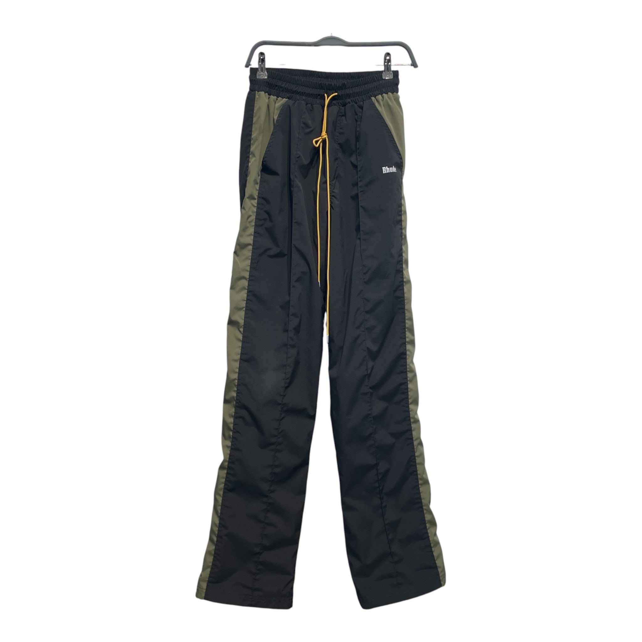 RHUDE/Pants/S/Nylon/BLK/GREENSIDES/YELLOWDRAWSTRING view 1