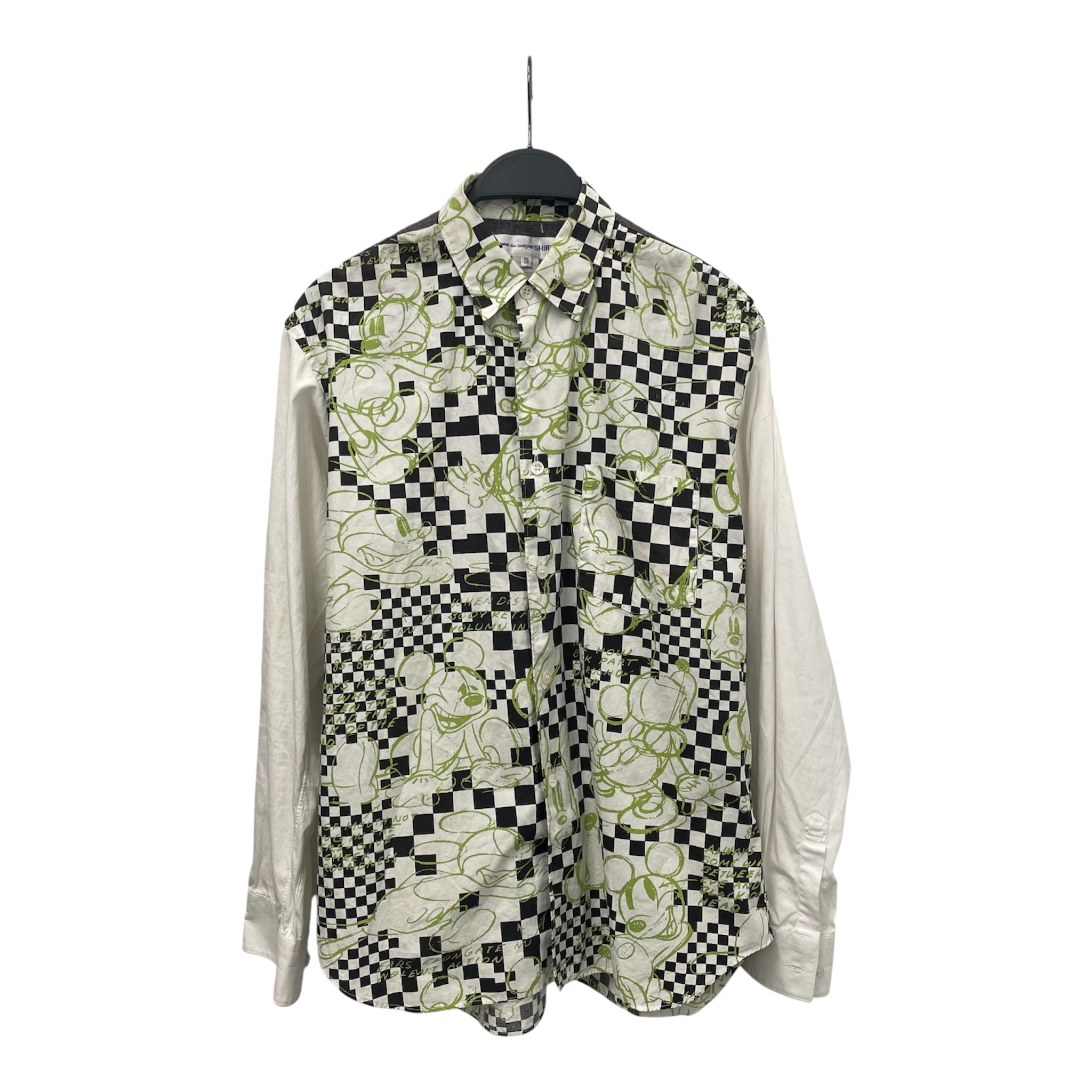COMME des GARCONS SHIRT/LS Shirt/XS/Cotton/BLK/All Over Print/MICKEY MOUSE CHECKERED BOARD view 1