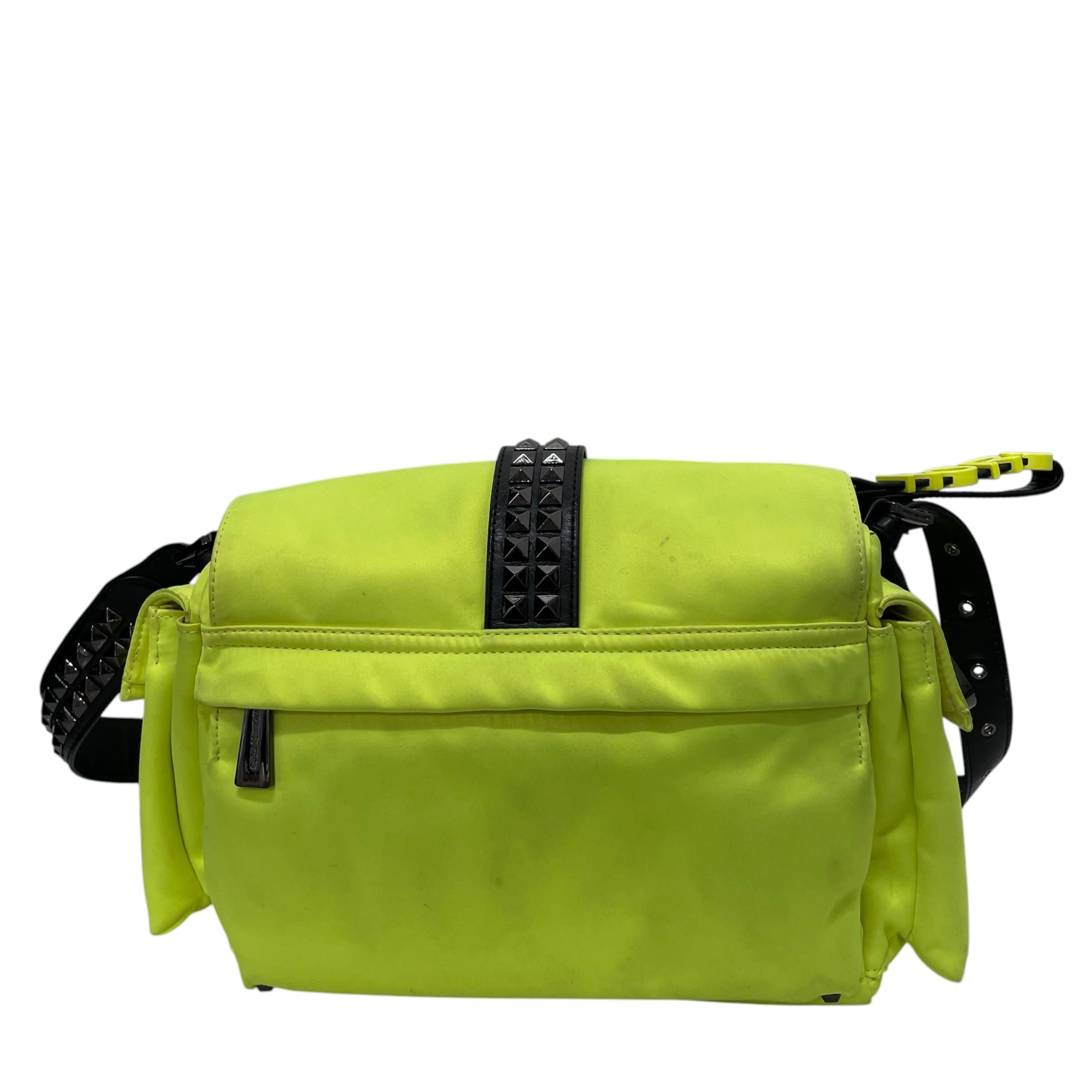 MICHAEL KORS/Cross Body Bag/Polyester/YEL/neon yellow kors zipper view 2