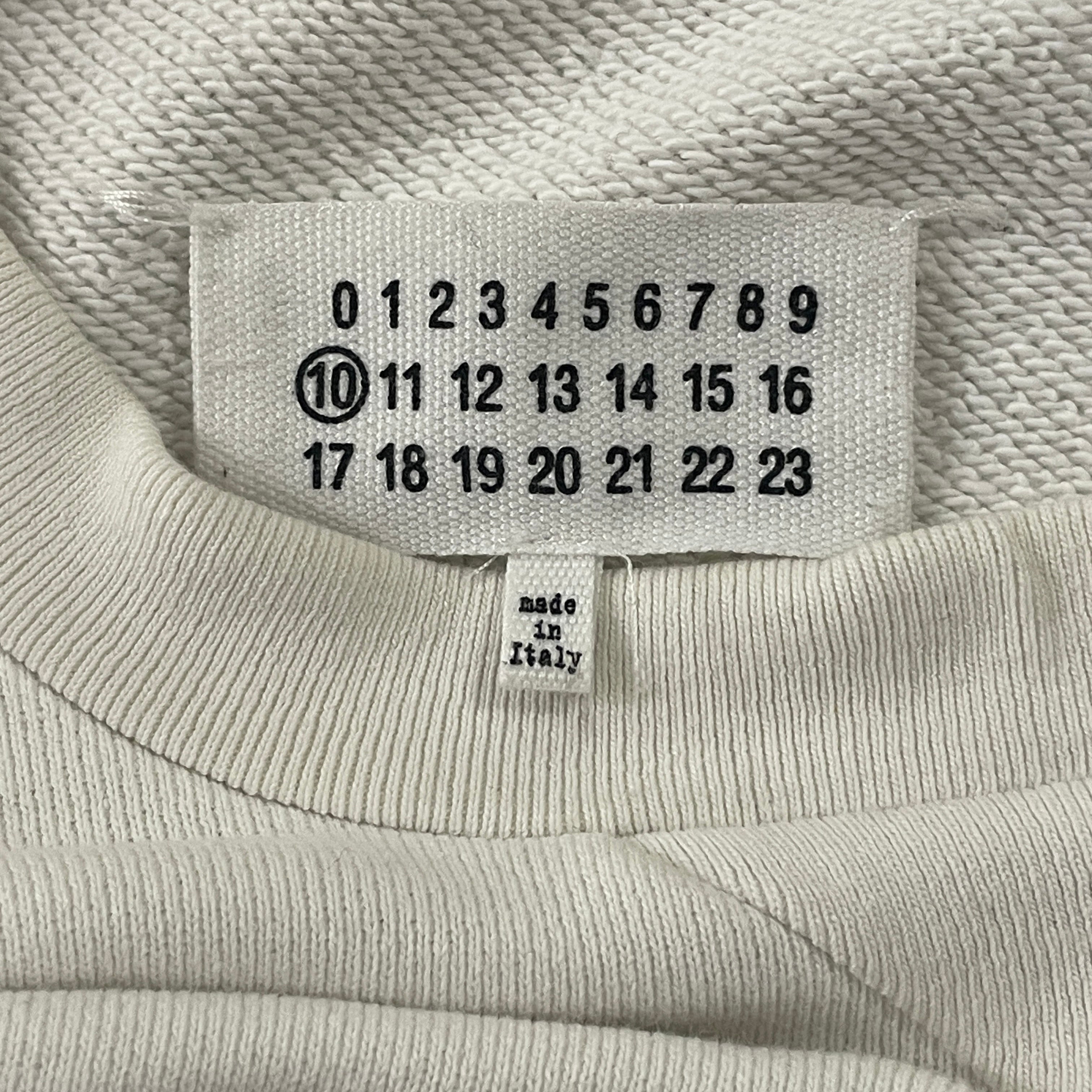 Martin Margiela/Sweatshirt/44/Cotton/WHT/raw chest hems blk cut logo view 3