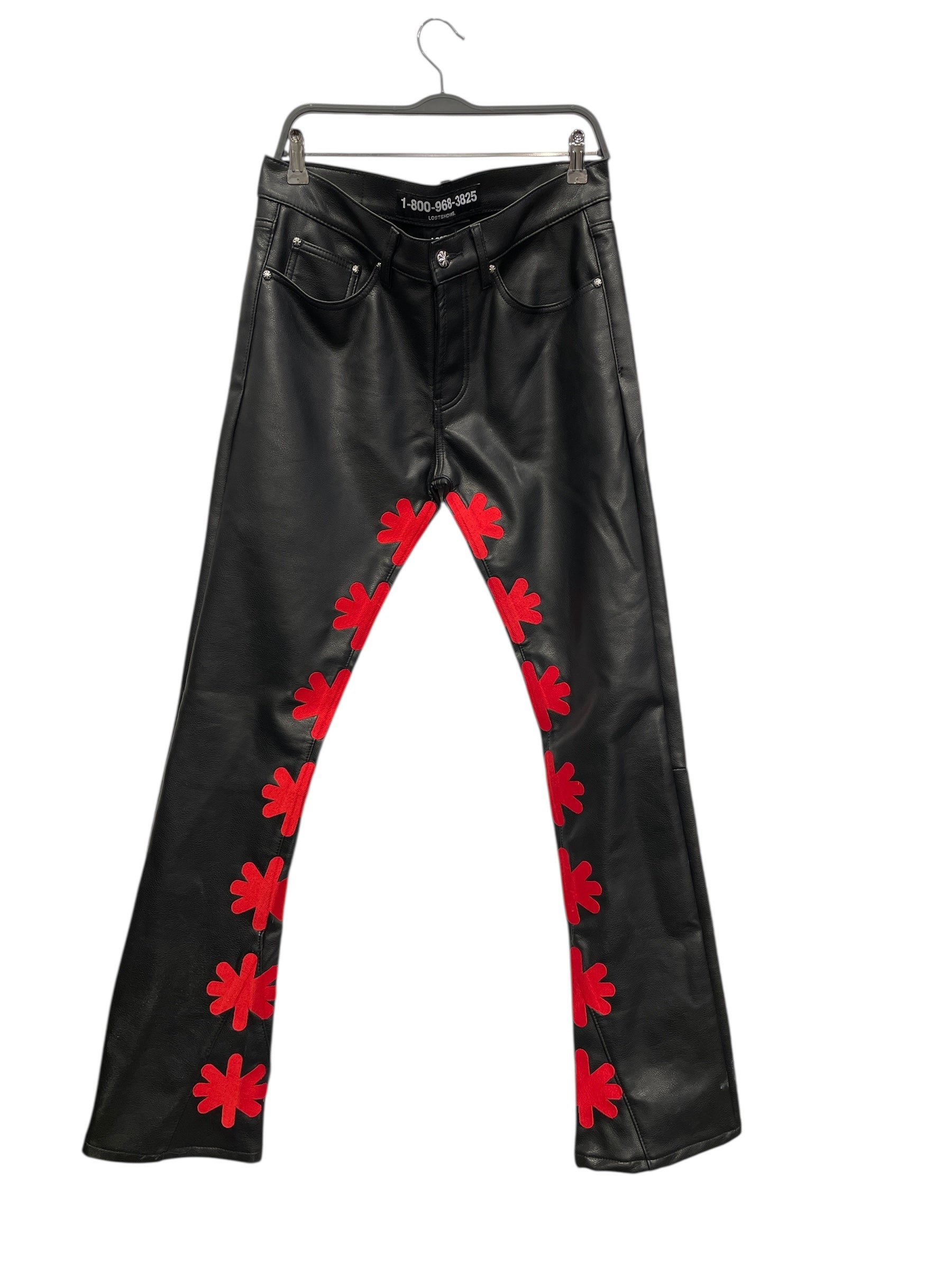 1-800-968-3825 LOSTSHDWS/Straight Pants/43/Cotton/BLK/red patches view 1