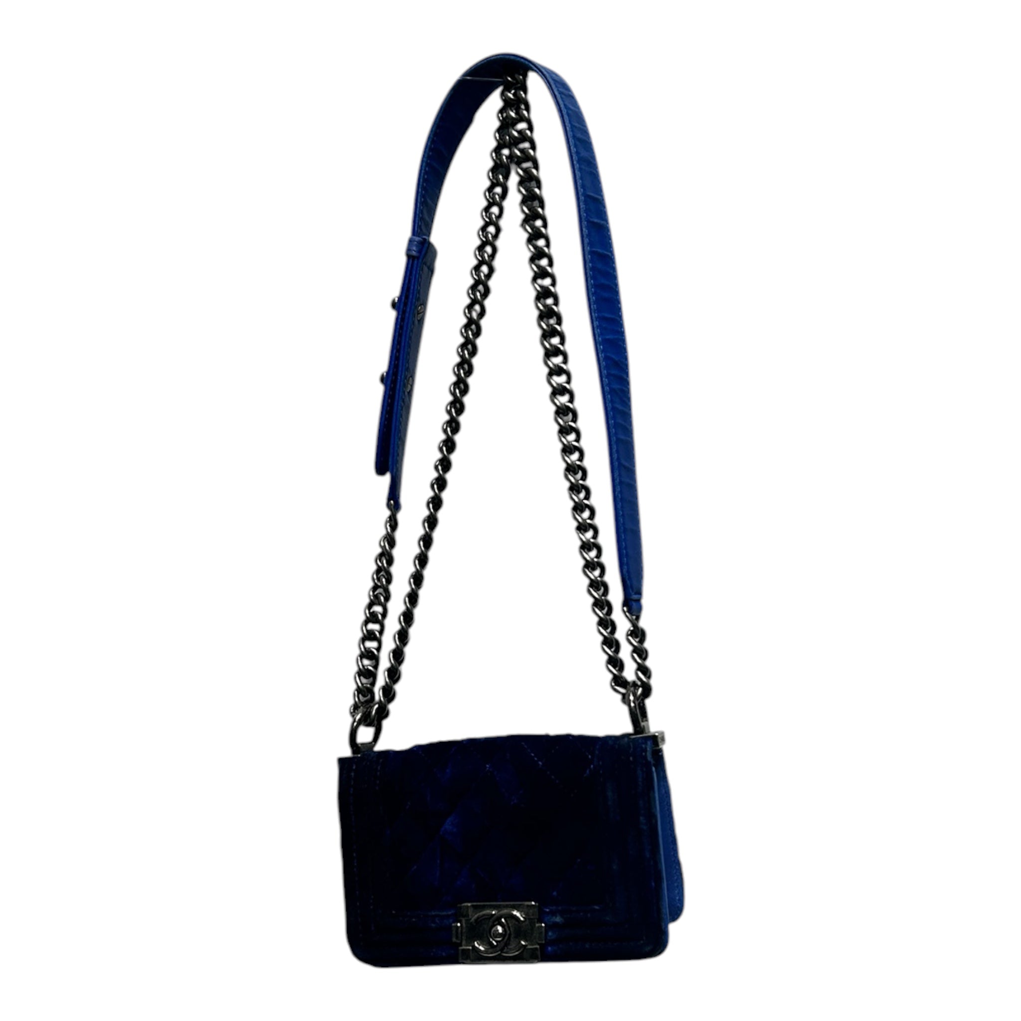 CHANEL/Bag/BLU/VELVET SMALL view 1