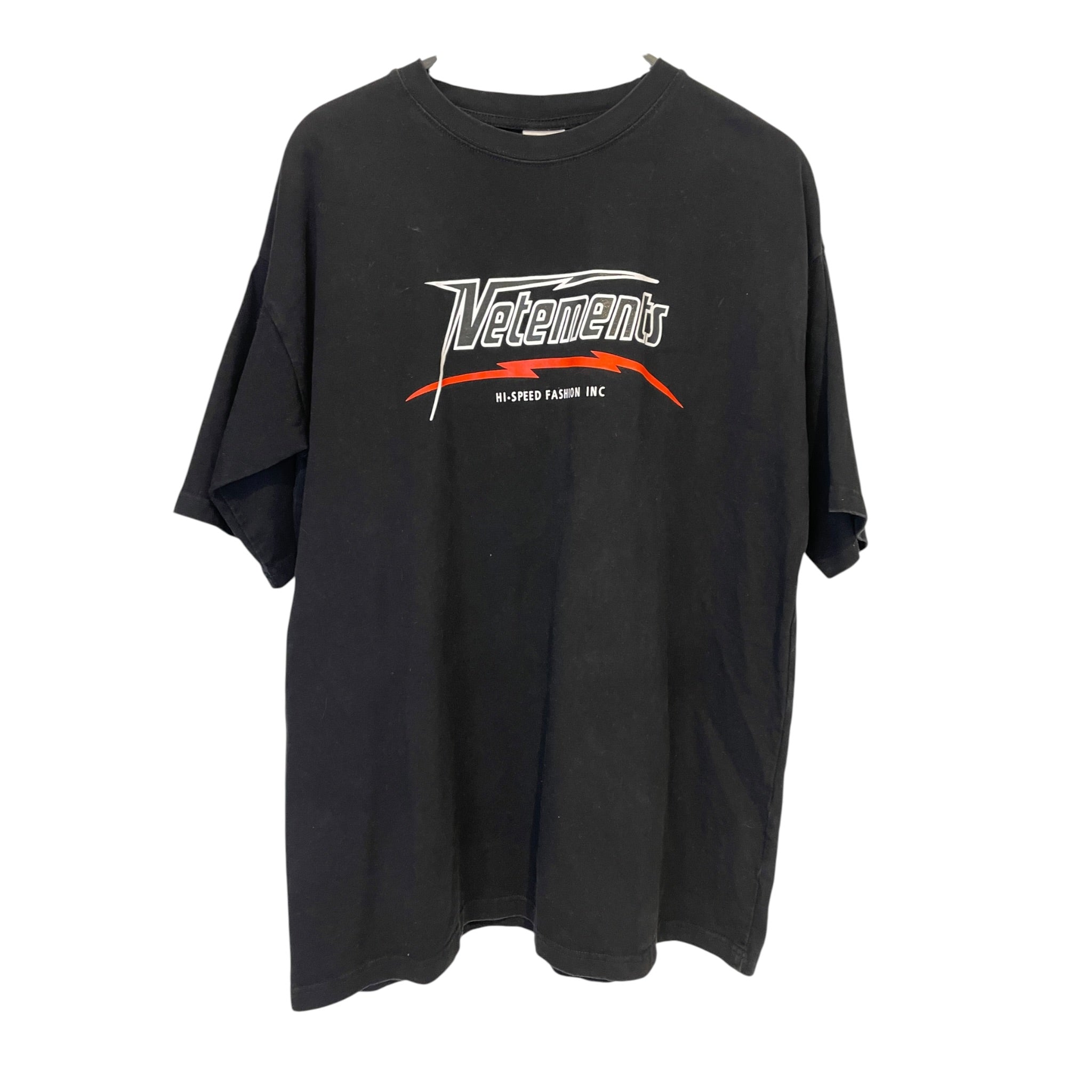 VETEMENTS/T-Shirt/L/Cotton/BLK/VETEMENTS HI SPEED view 1