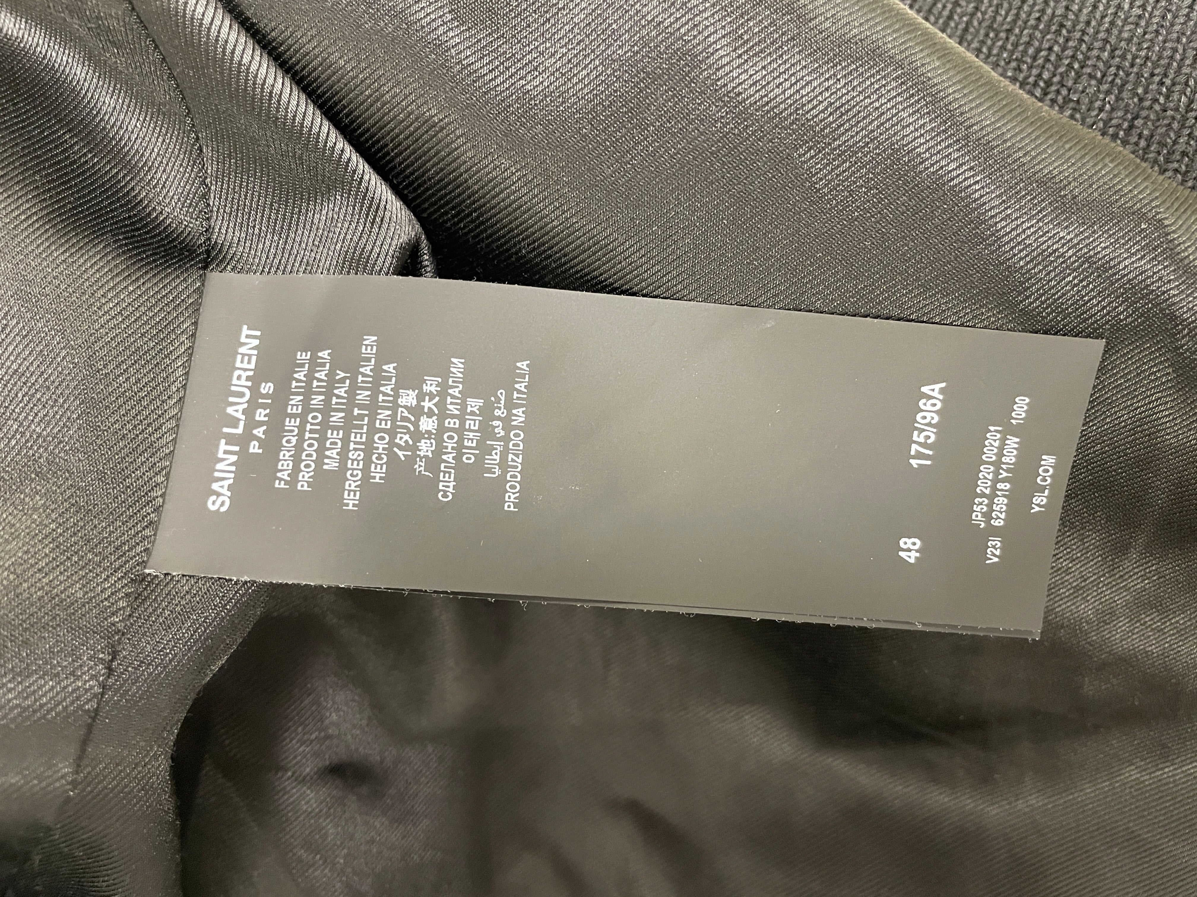SAINT LAURENT/Jacket/48/Wool/BLK/saint laurent logo on back view 6