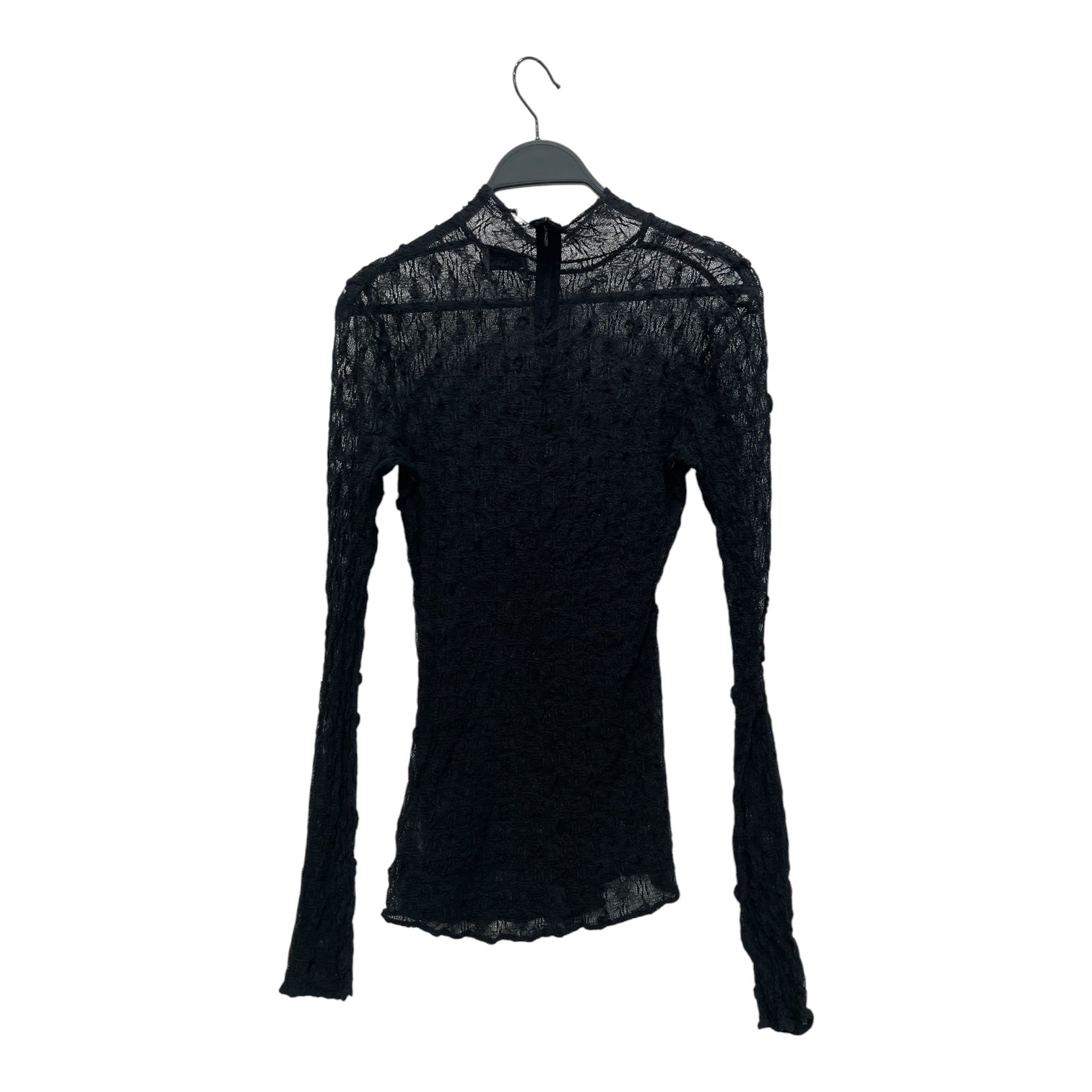 ISABEL MARANT/LS Blouse/XS/Cotton/BLK/SHEER MOCK NECK LS view 2