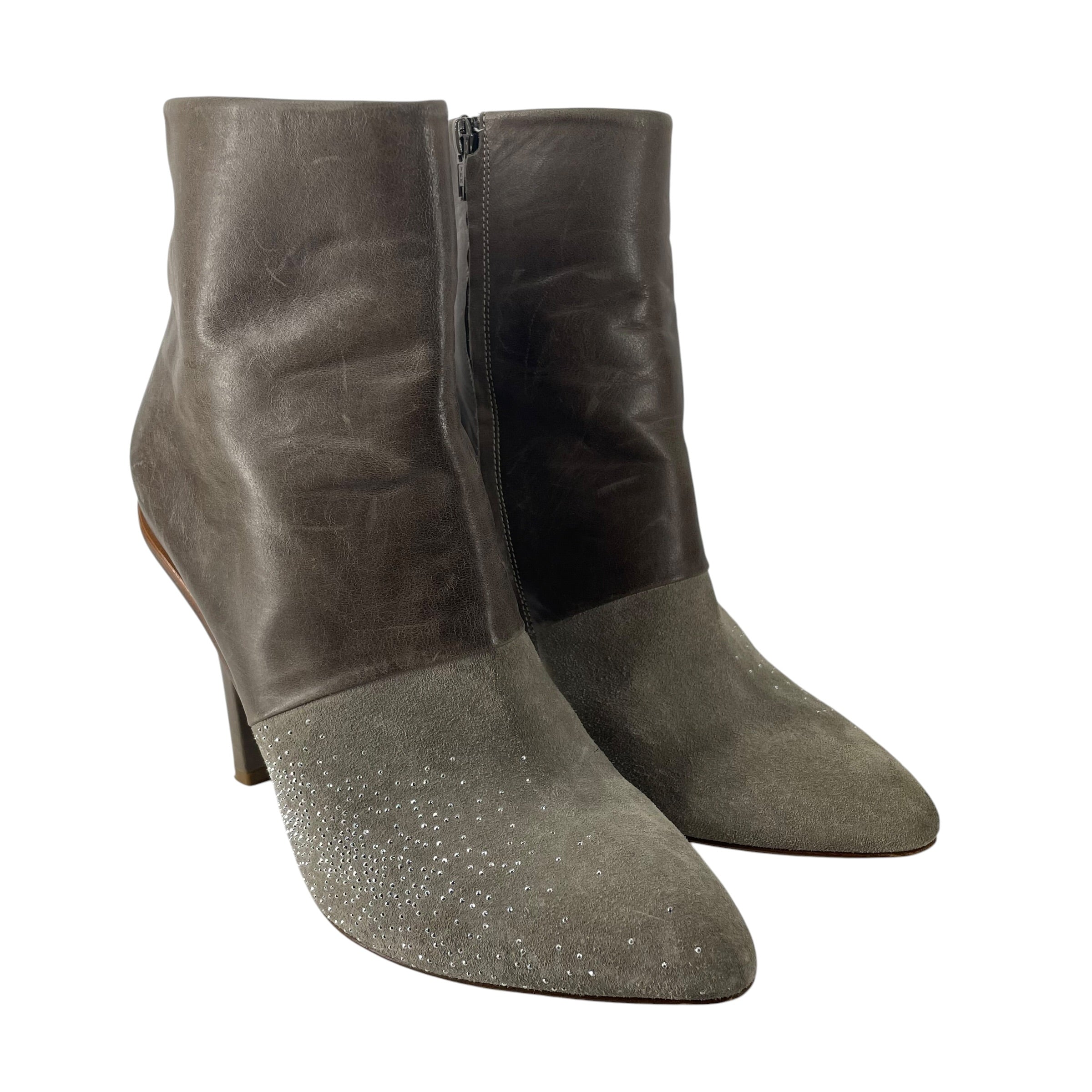 Maison Margiela/Heels/EU 39.5/Leather/BRW/EMBOSSED DIAMONDS SIDE view 1