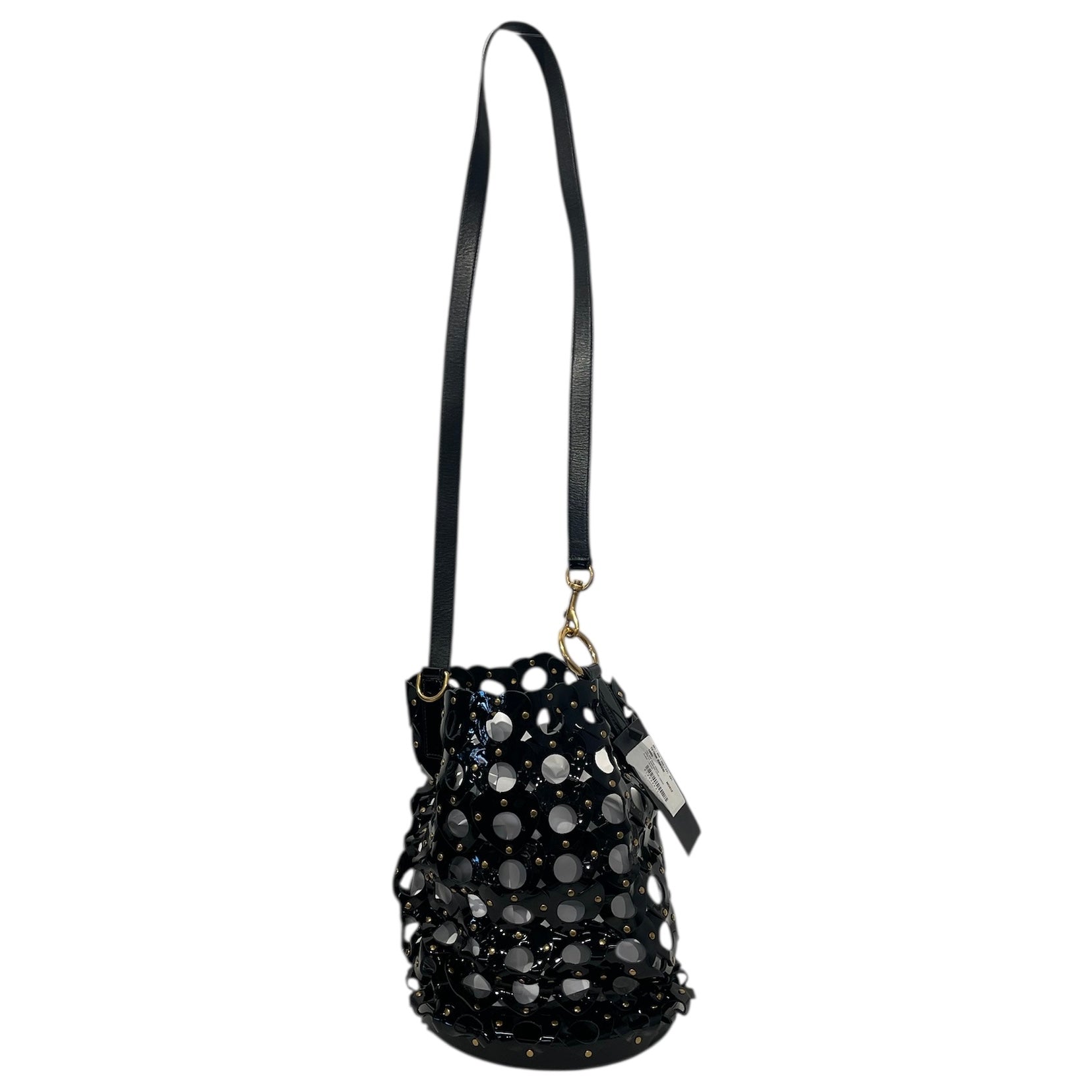 SAINT LAURENT/Basket Bag/Leather/BLK/FERMOIR LEATHER GOLD METALDOTS view 2